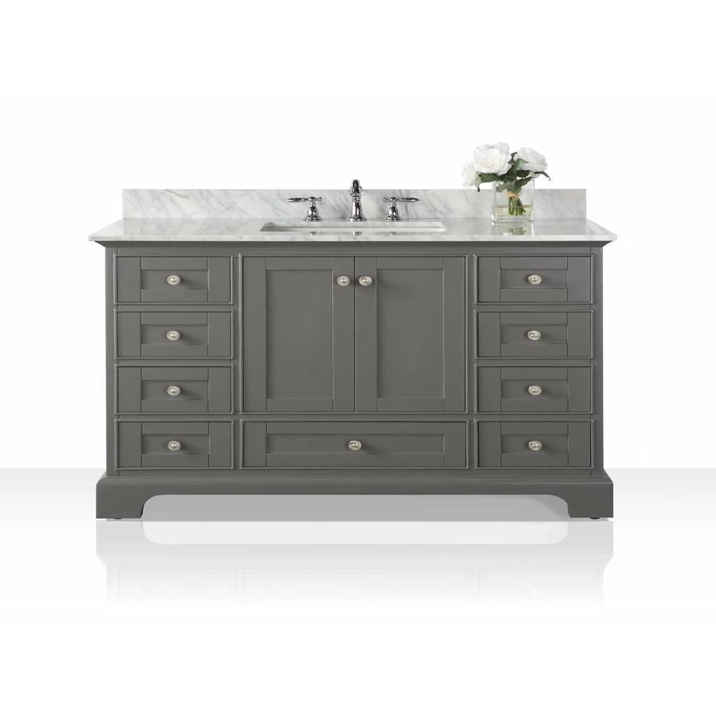 Ancerre Designs Audrey 48" Single Bath Vanity Set Italian Carrara White Marble Vanity Top - Image 13