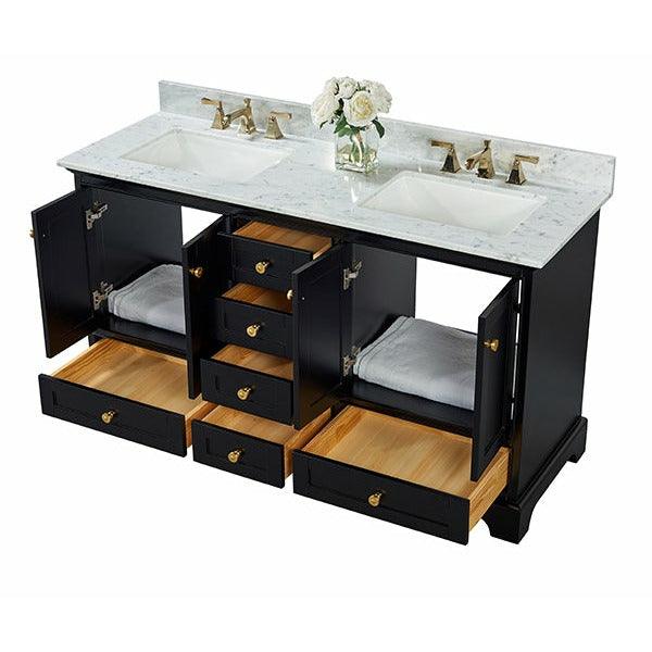 Ancerre Designs Audrey Double Bath Vanity Set Italian Carrara White Marble Vanity Top - Image 47