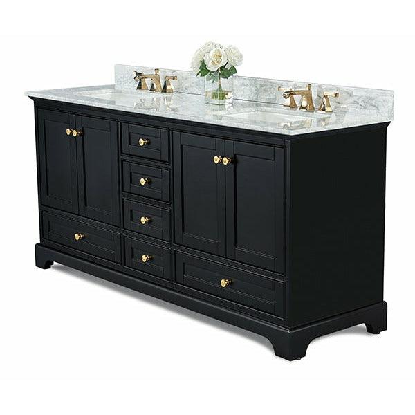 Ancerre Designs Audrey Double Bath Vanity Set Italian Carrara White Marble Vanity Top - Image 54
