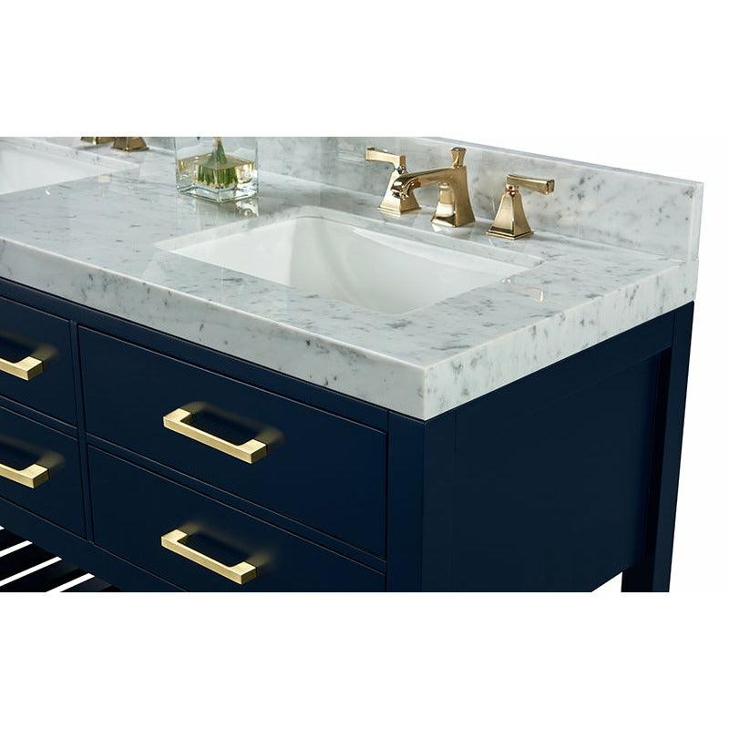 Ancerre Designs Elizabeth Double Bath Vanity Set Italian Carrara White Marble Vanity Top - Image 19