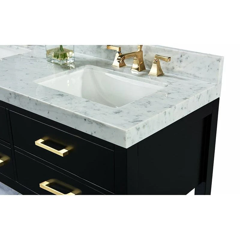 Ancerre Designs Elizabeth Double Bath Vanity Set Italian Carrara White Marble Vanity Top - Image 9