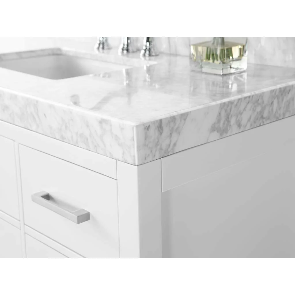 Ancerre Designs Elizabeth Single Bath Vanity Set Italian Carrara White Marble Vanity Top - Image 46