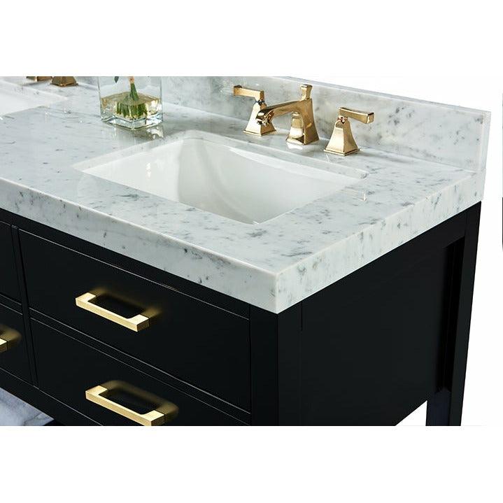 Ancerre Designs Elizabeth Single Bath Vanity Set Italian Carrara White Marble Vanity Top - Image 7