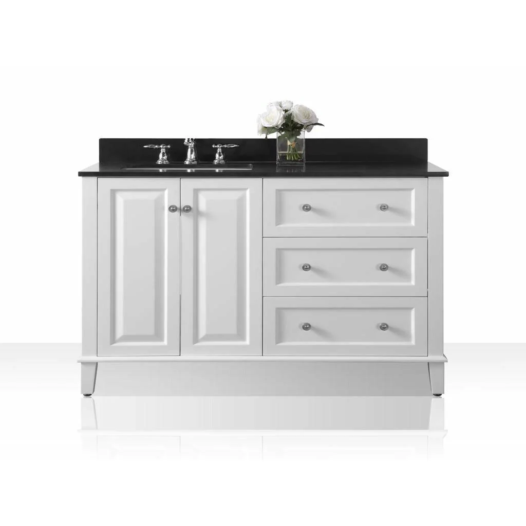 Ancerre Designs Hannah 48" Off Centered Single Vanity Set Black Quartz Vanity top - Image 7