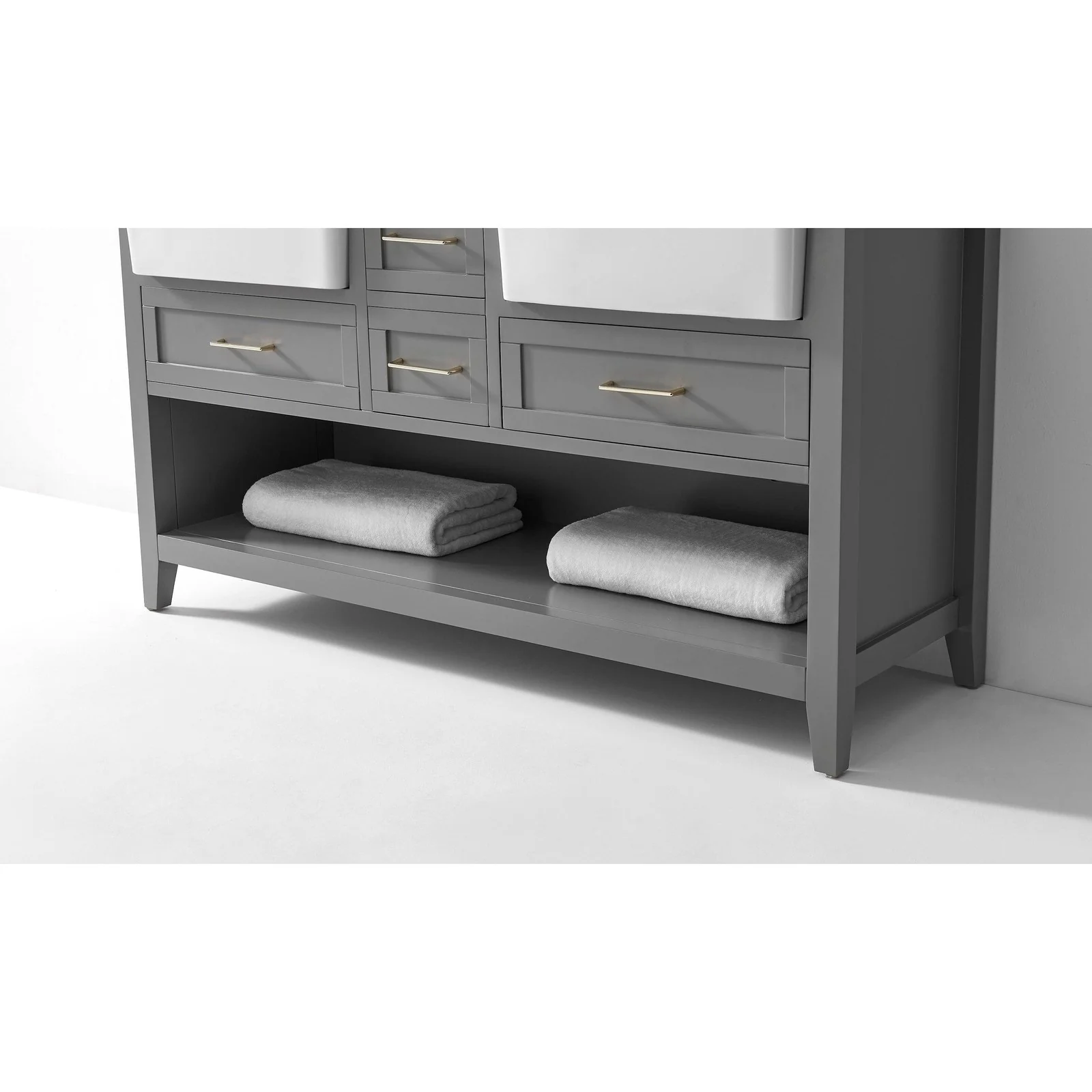 Ancerre Designs Hayley Double Bath Vanity Set Italian Carrara White Marble Vanity Top - Image 10