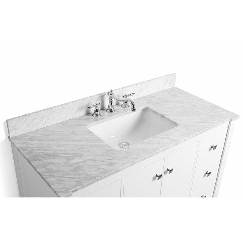 Ancerre Designs Kayleigh 48" Single Bath Vanity Set Italian Carrara White Marble Vanity Top - Image 7