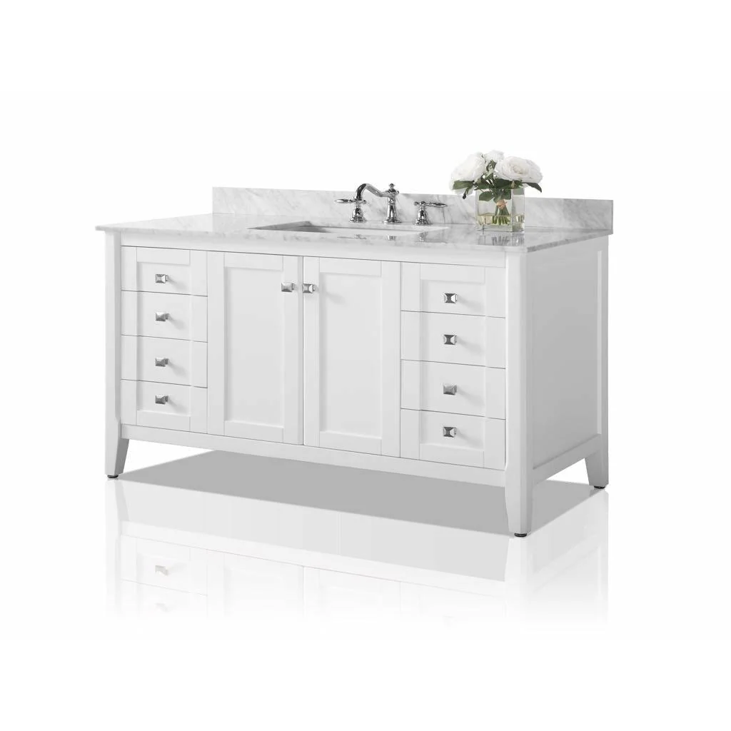 Ancerre Designs Shelton 48" Single Bath Vanity Set Italian Carrara White Marble Vanity Top - Image 12