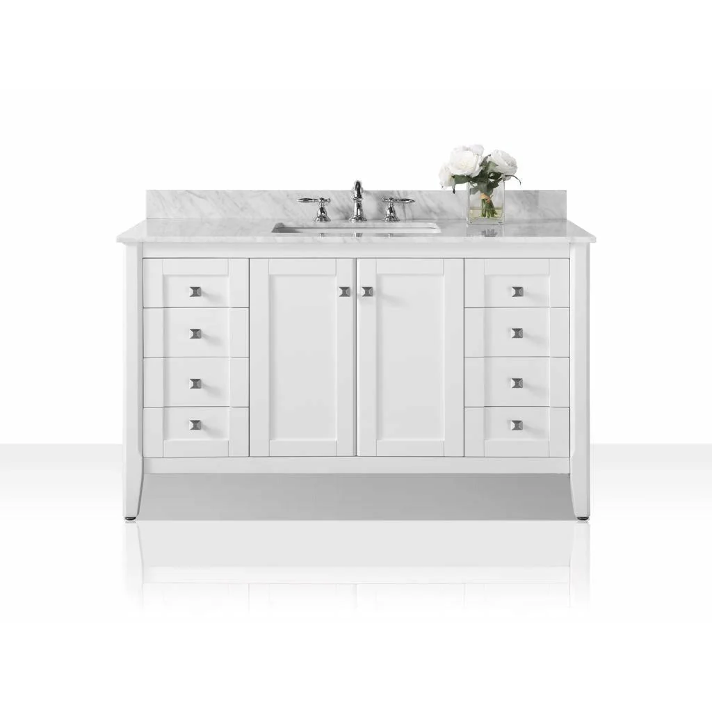 Ancerre Designs Shelton 48" Single Bath Vanity Set Italian Carrara White Marble Vanity Top - Image 7
