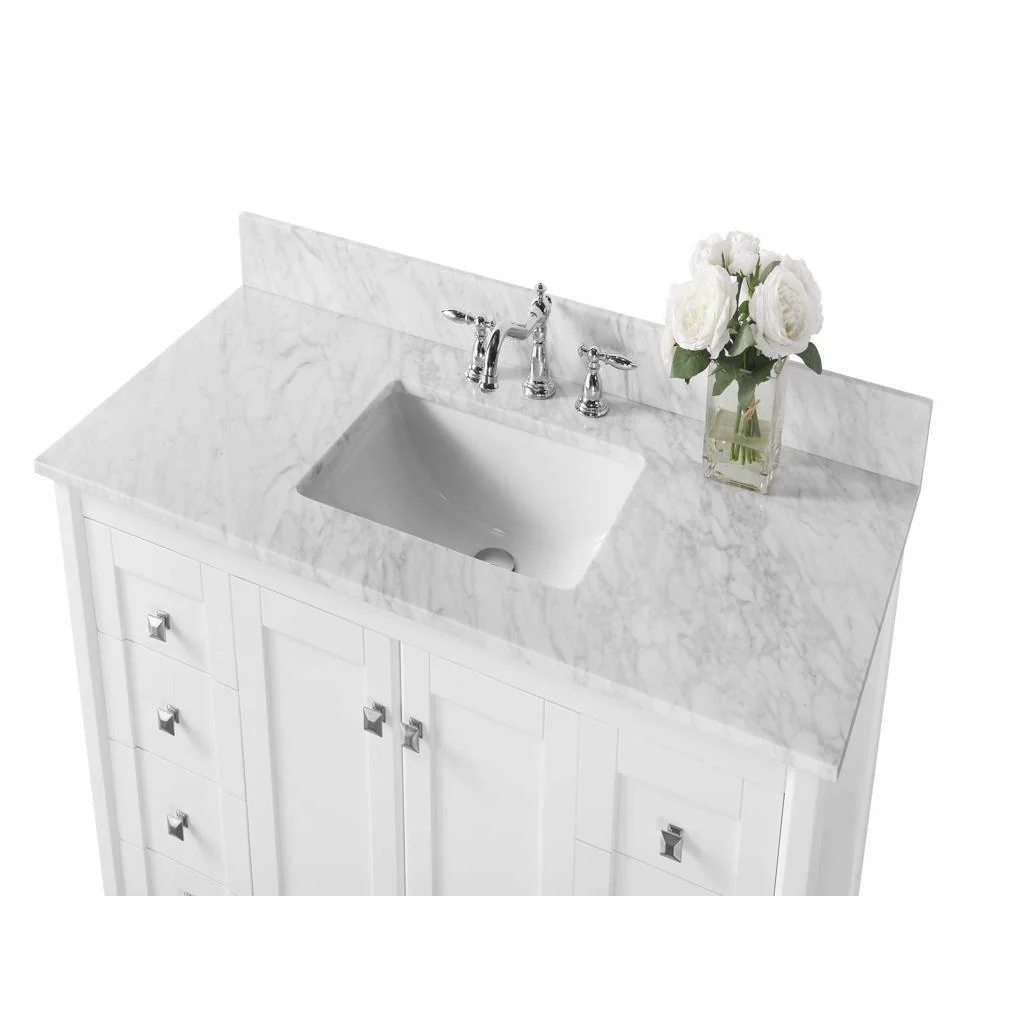 Ancerre Designs Shelton 48" Single Bath Vanity Set Italian Carrara White Marble Vanity Top - Image 8