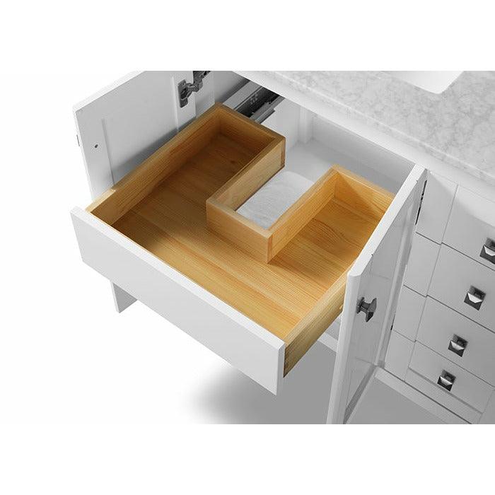 Ancerre Designs Shelton 60" Double Bath Vanity Set Italian Carrara White Marble Vanity Top - Image 11