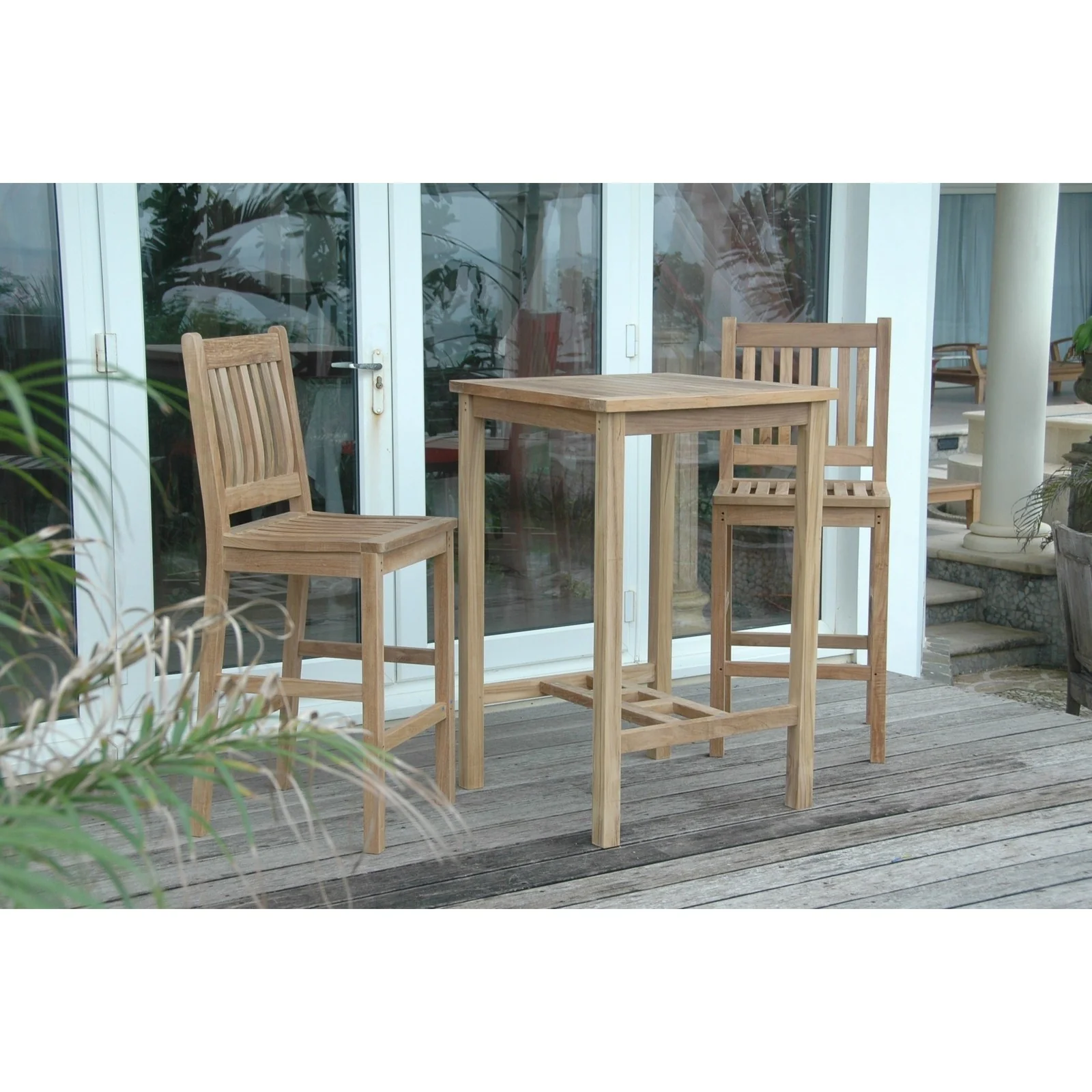 Anderson Teak Bahama Avalon 3-Pieces Square Bar Set Set-10 - Image 3