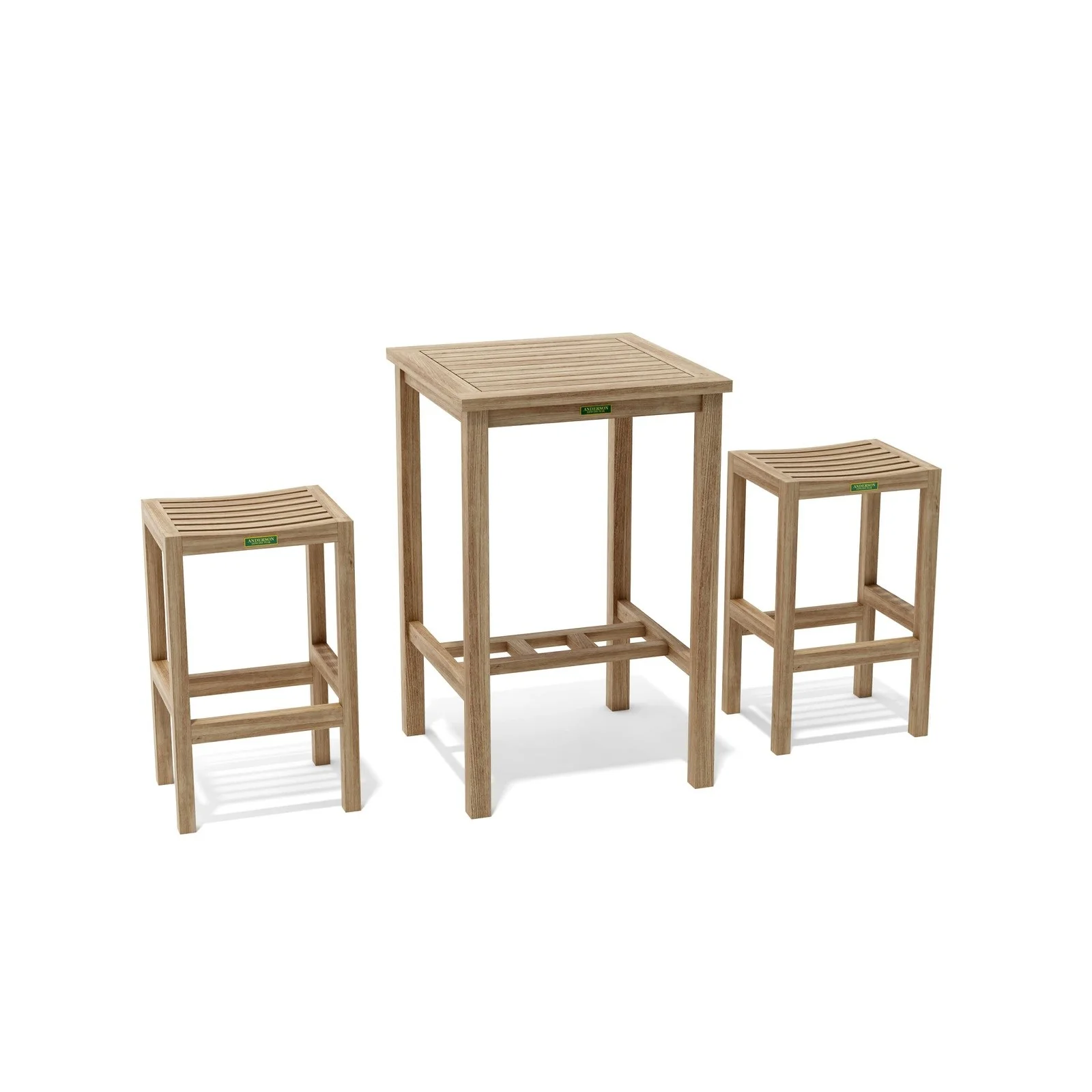 Anderson Teak Bahama Montego 3-Pieces Square Bar Set Set-113A - Image 4