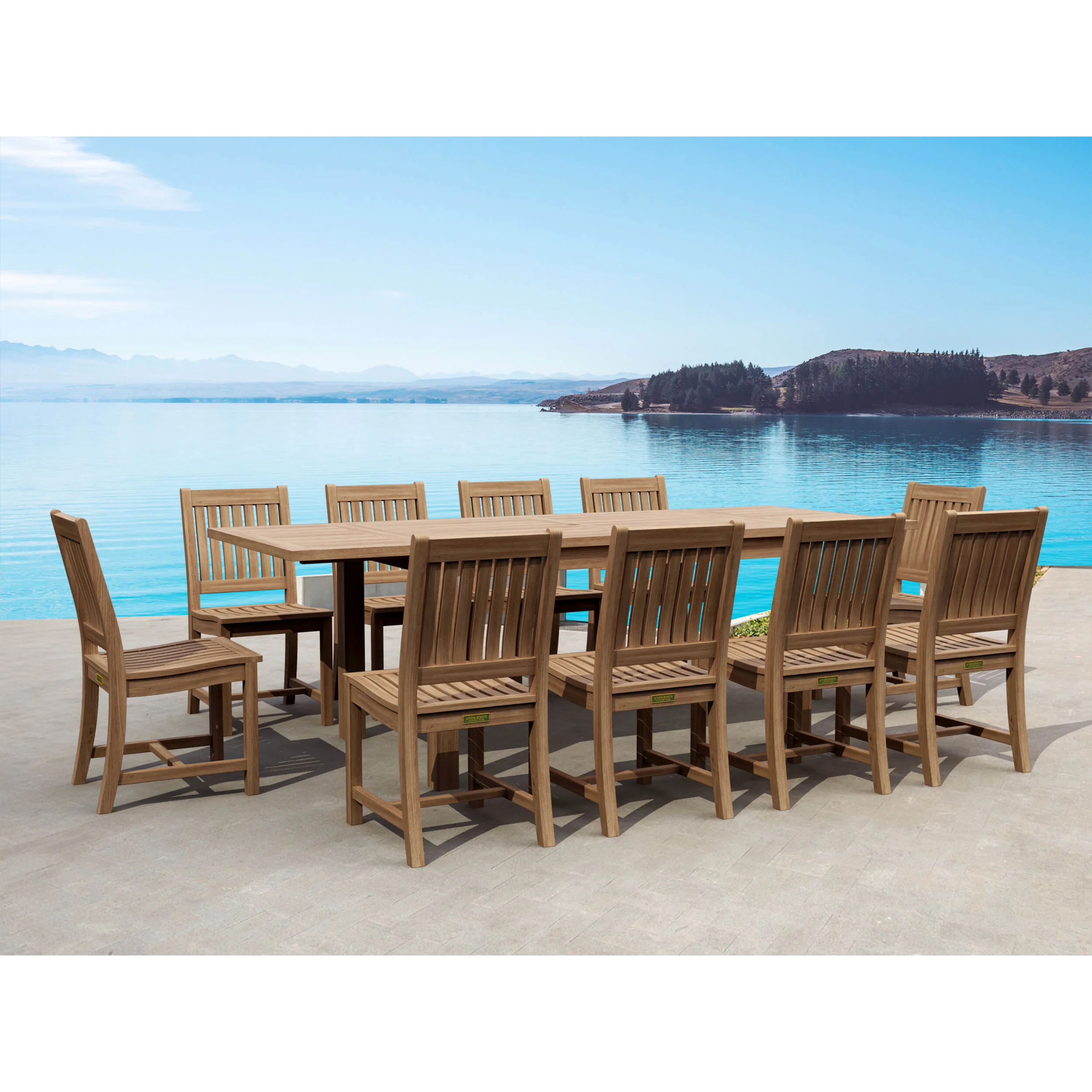 Anderson Teak Bahama Rialto 11-Pieces Rectangular Dining Set Set-15 - Image 2