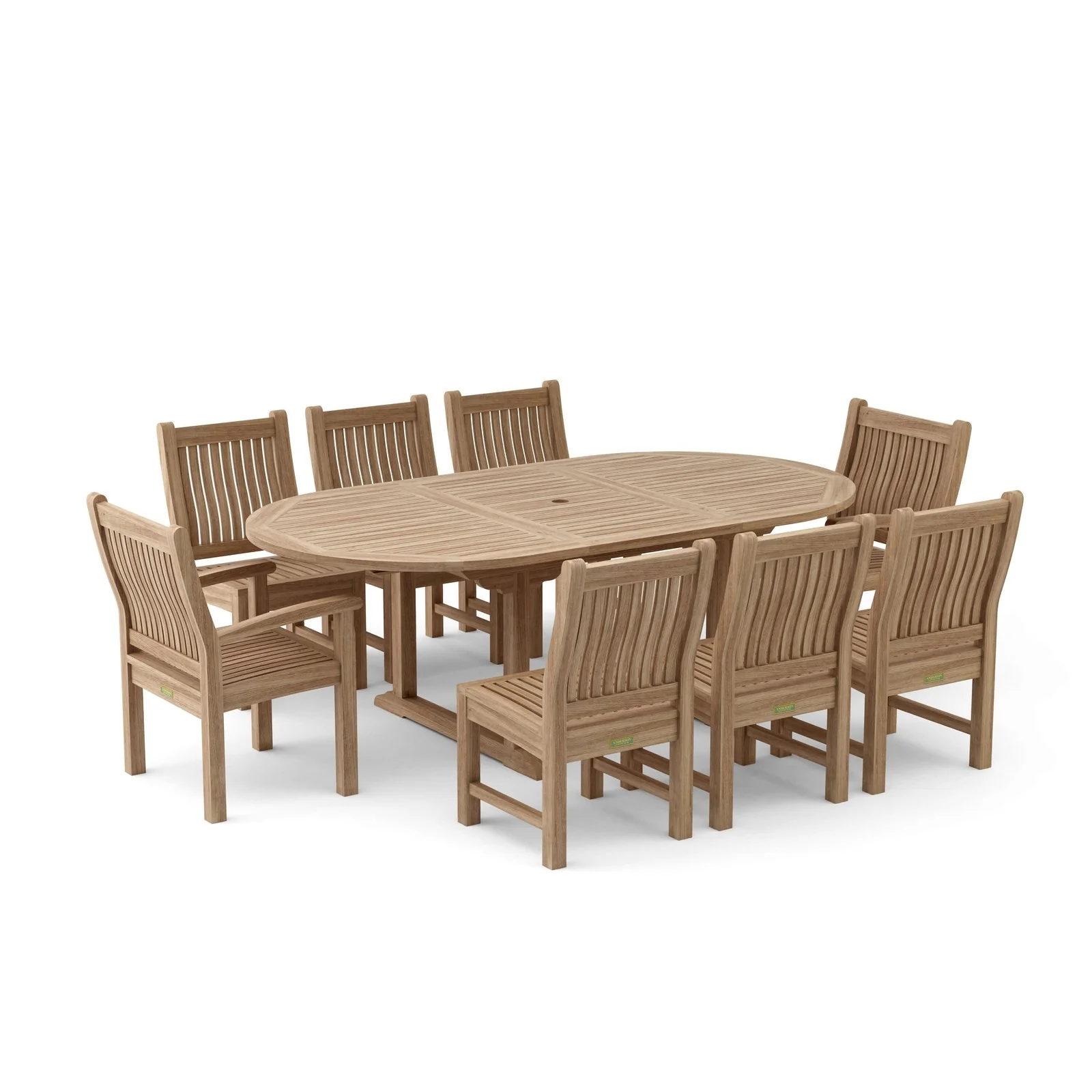 Anderson Teak Bahama Sahara Side Chair 7-Pieces 87" Oval Dining Set Set-87 - Image 3