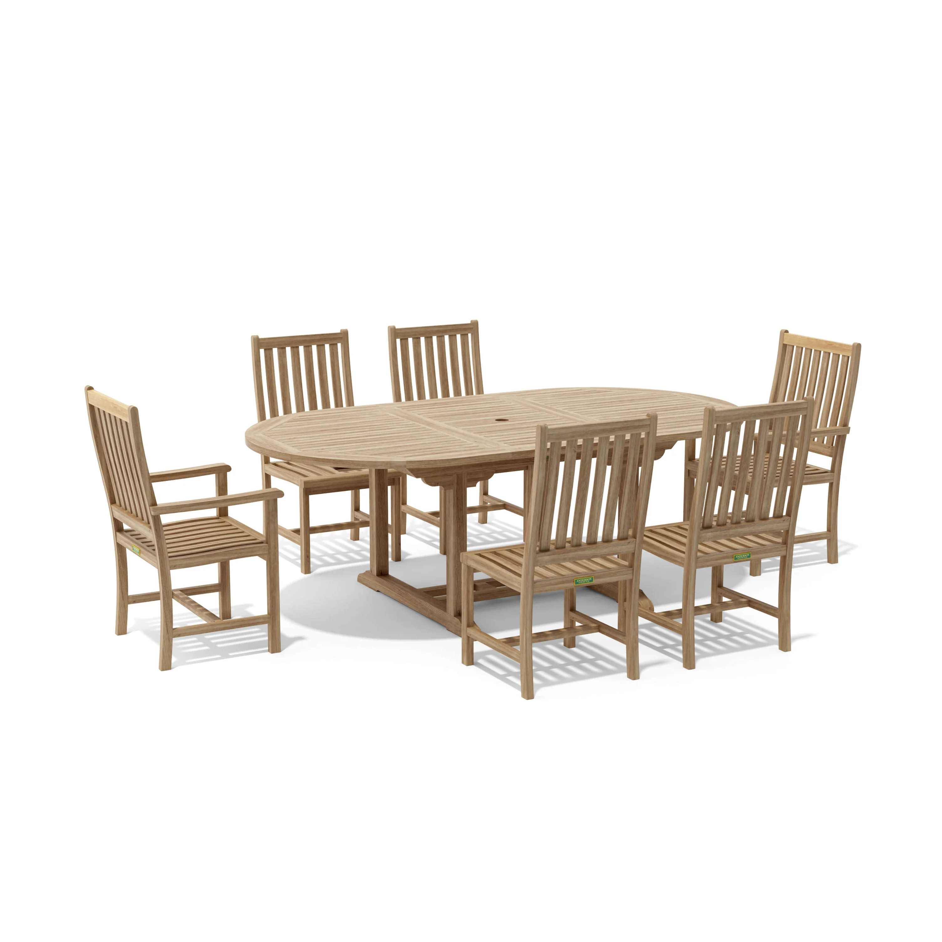 Anderson Teak Bahama Wilshire 7-Pieces Extension Dining Set Set-26 - Image 5