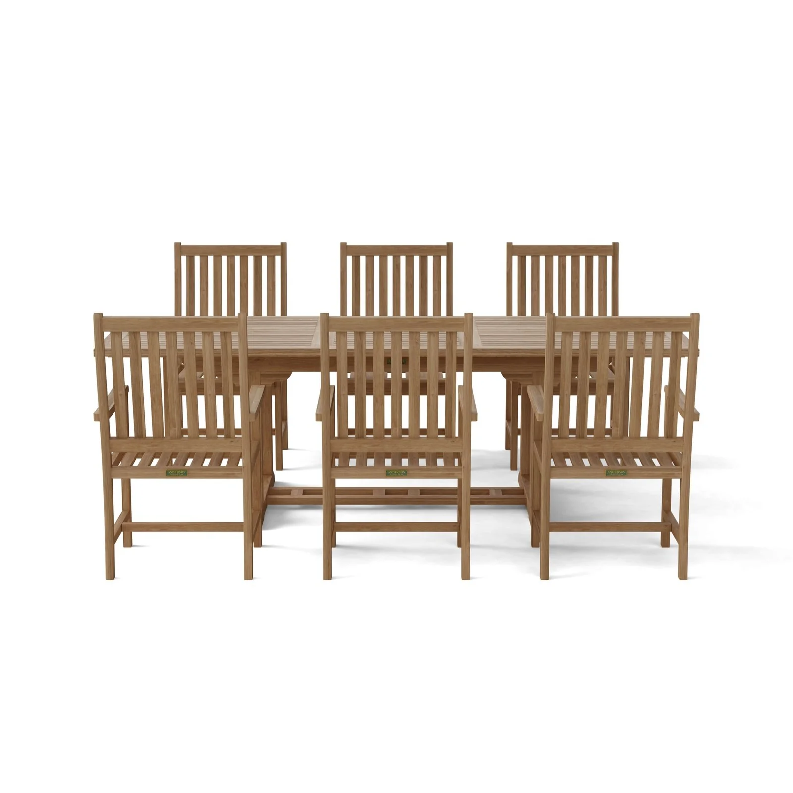 Anderson Teak Bahama Wilshire Armchair 7-Pieces Extension Dining Set Set-112B - Image 4