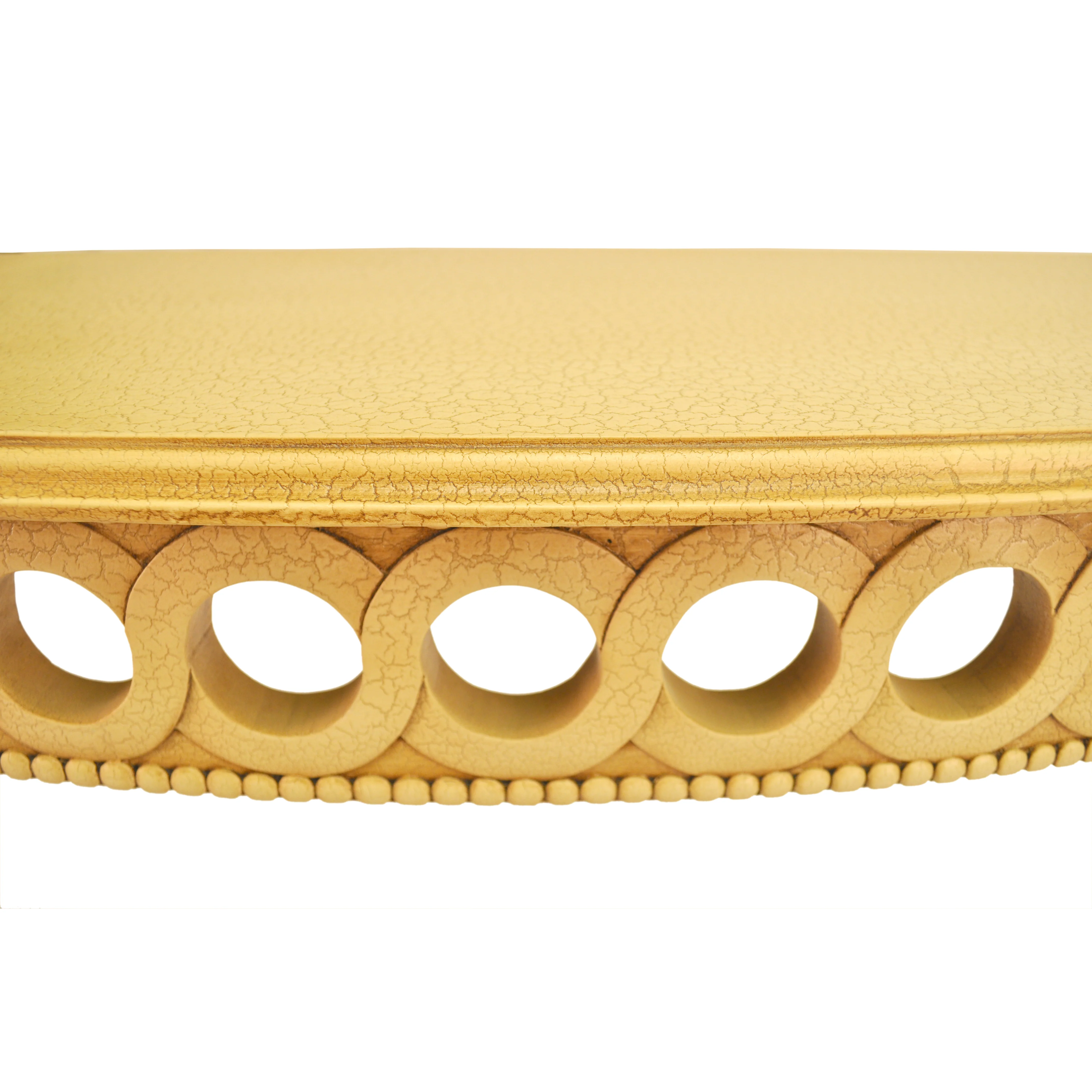 Anderson Teak Neoclassical Demilune Console w/ Crackle Finish Table Top HT-101C - Image 4