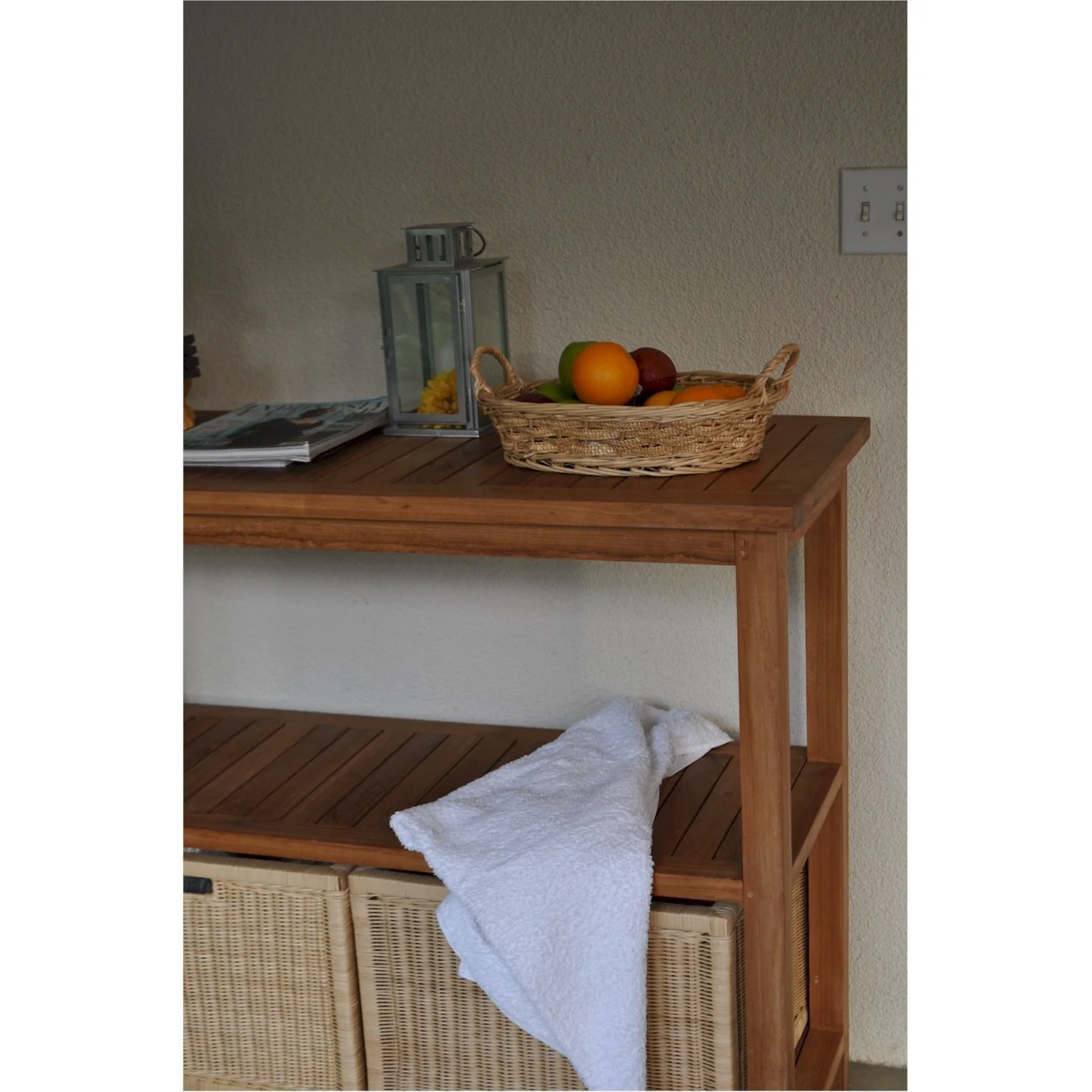 Anderson Teak Towel Console w/ 2 Shelves Table SPA-4720 - Image 4