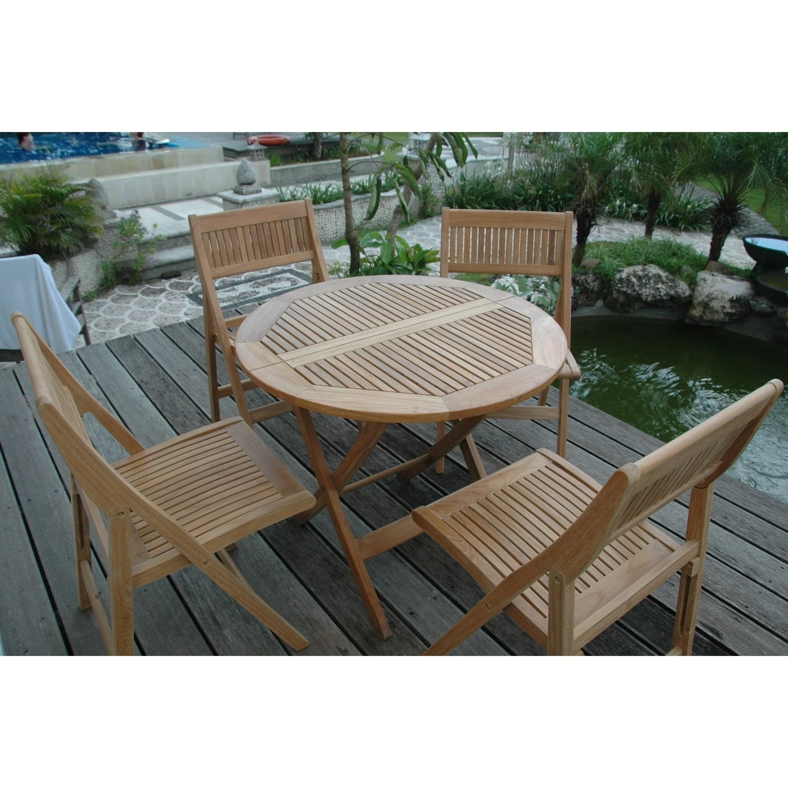 Anderson Teak Windsor 5-pieces Round Bistro Set  Set-24 - Image 4