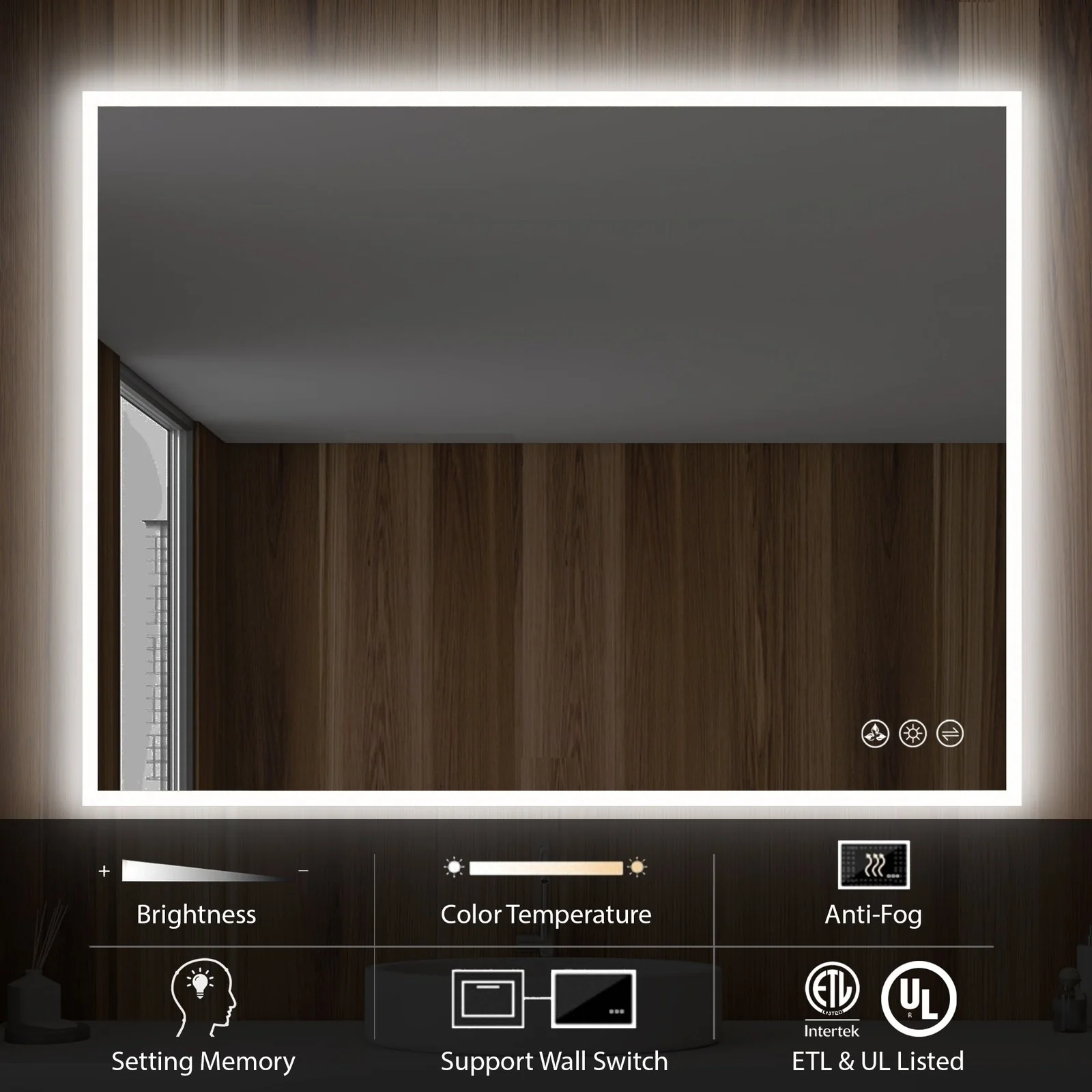 Blossom Beta 48″x36″ LED Mirror with Frosted Sides - Image 3