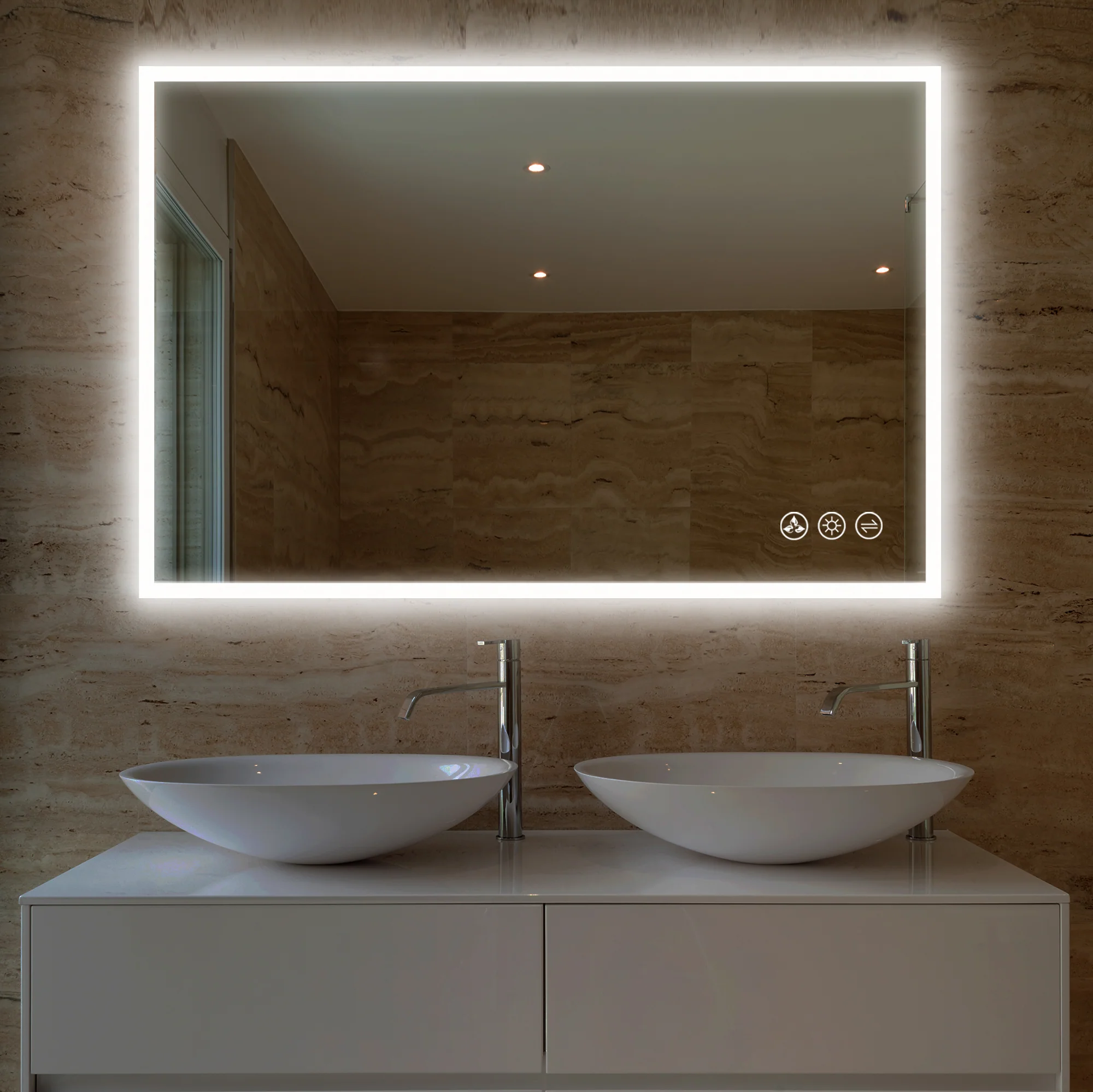 Blossom Beta 48″x36″ LED Mirror with Frosted Sides - Image 4