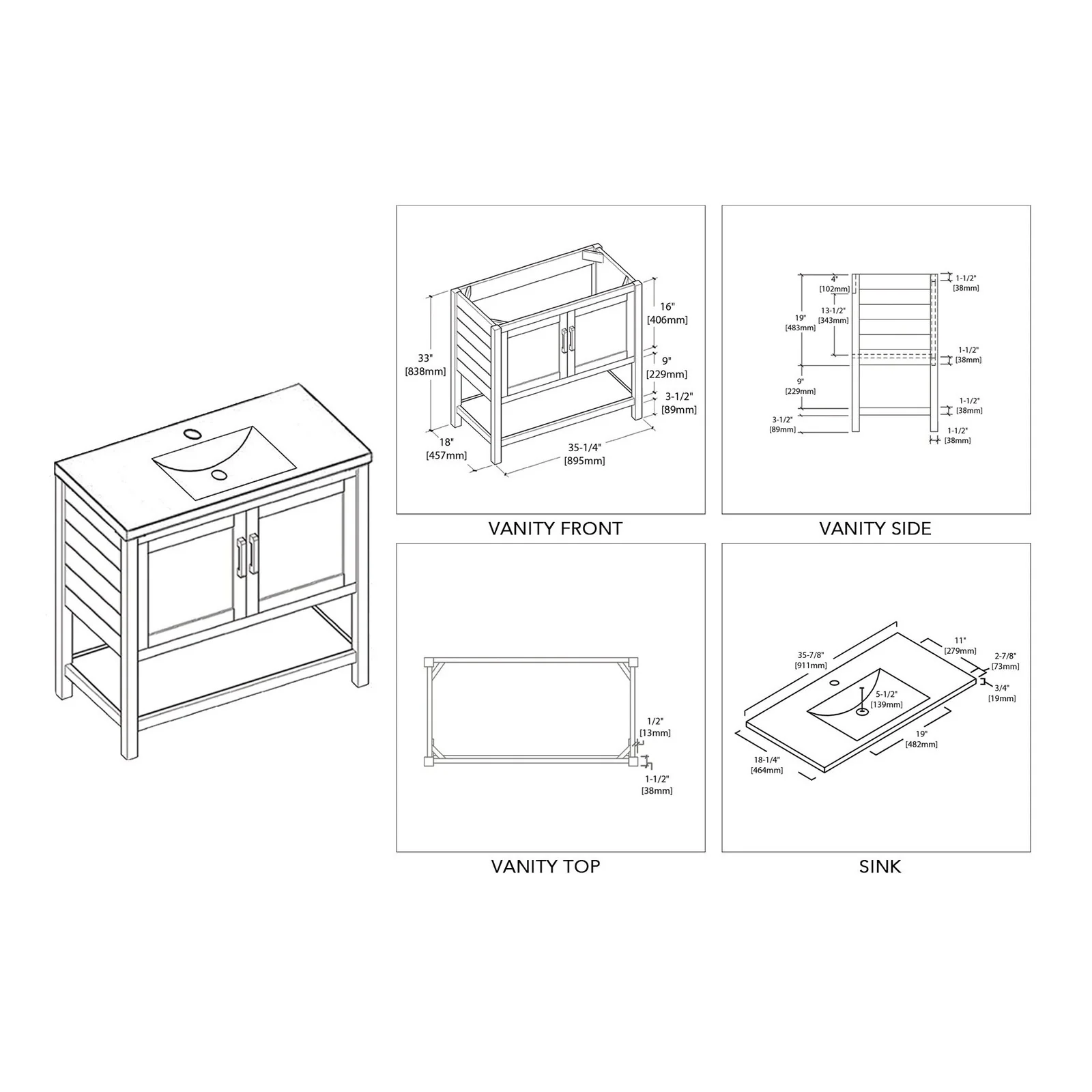Blossom Lucca 36 Inch Bathroom Vanity - Image 18