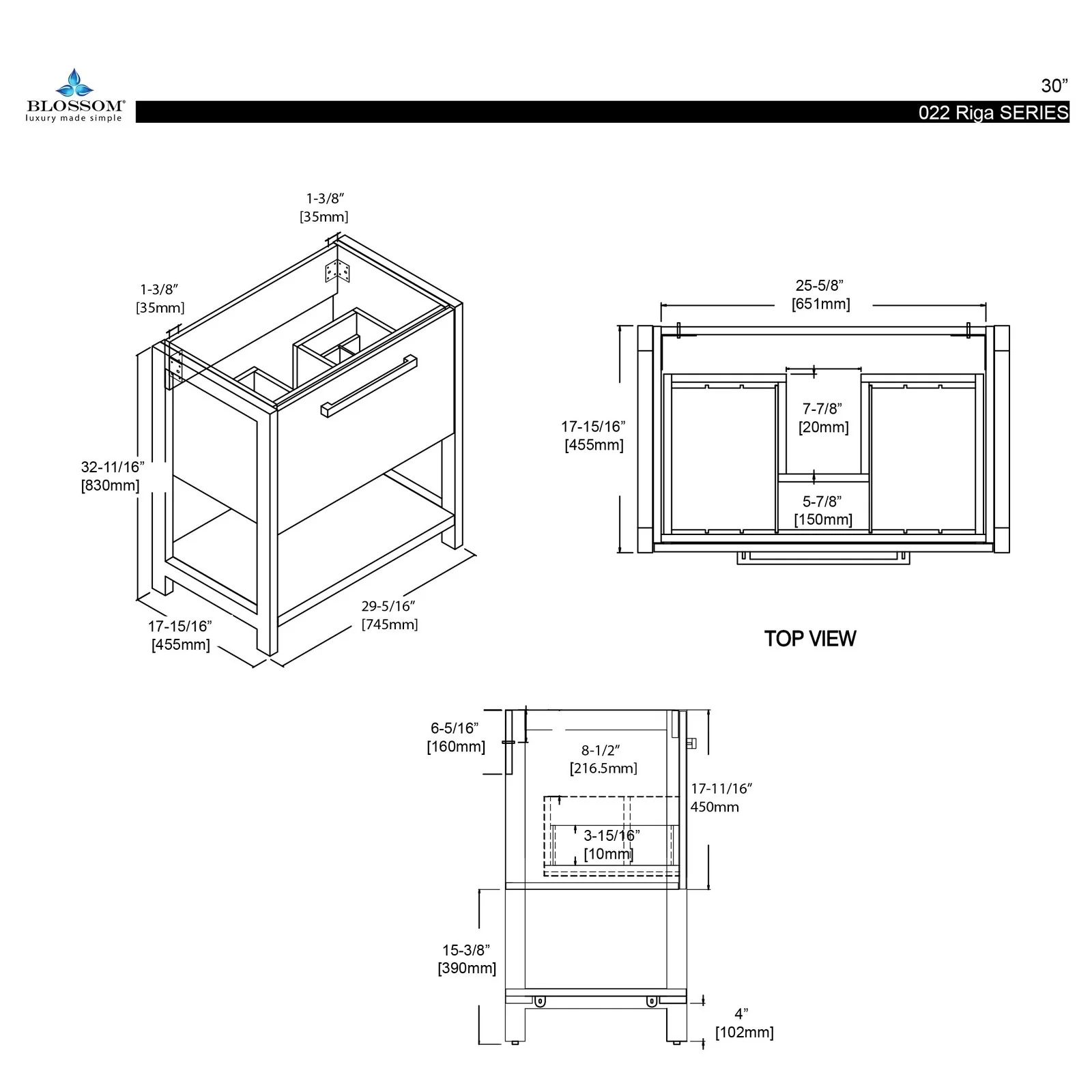 Blossom Riga 30 Inch Bathroom Vanity - Image 12