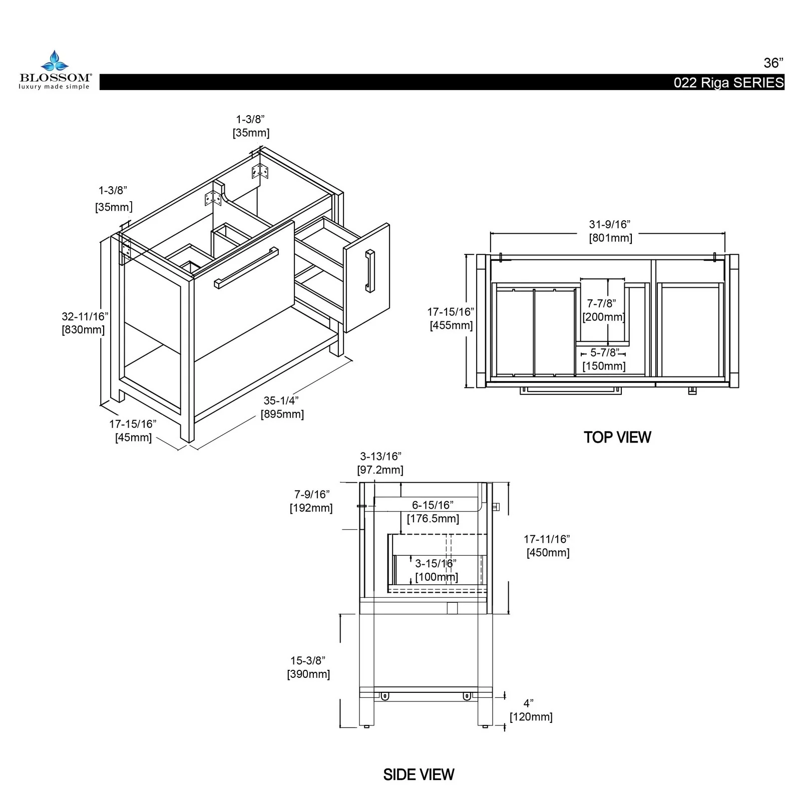 Blossom Riga 36 Inch Bathroom Vanity - Image 11