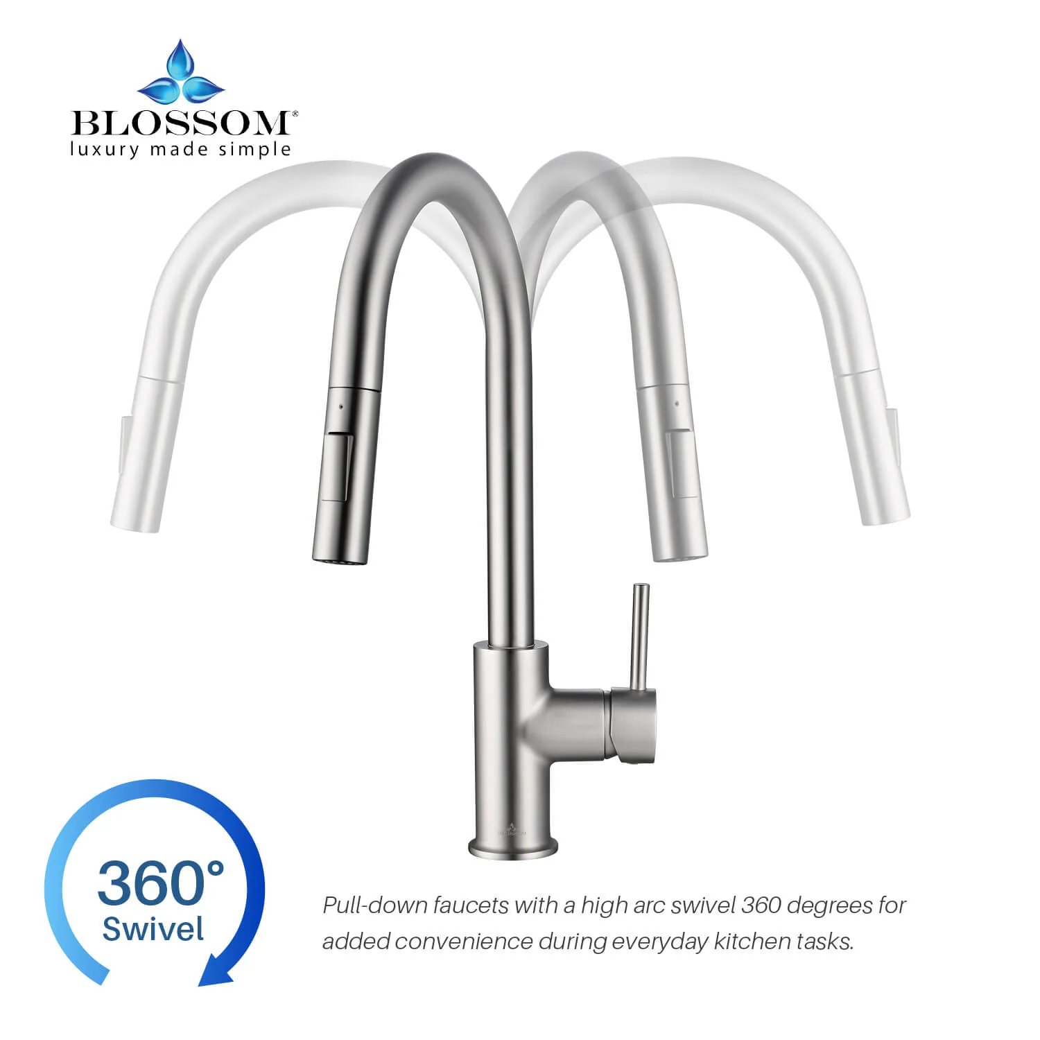 Blossom Single Handle Pull Down Kitchen Faucet – F01 206 - Image 21