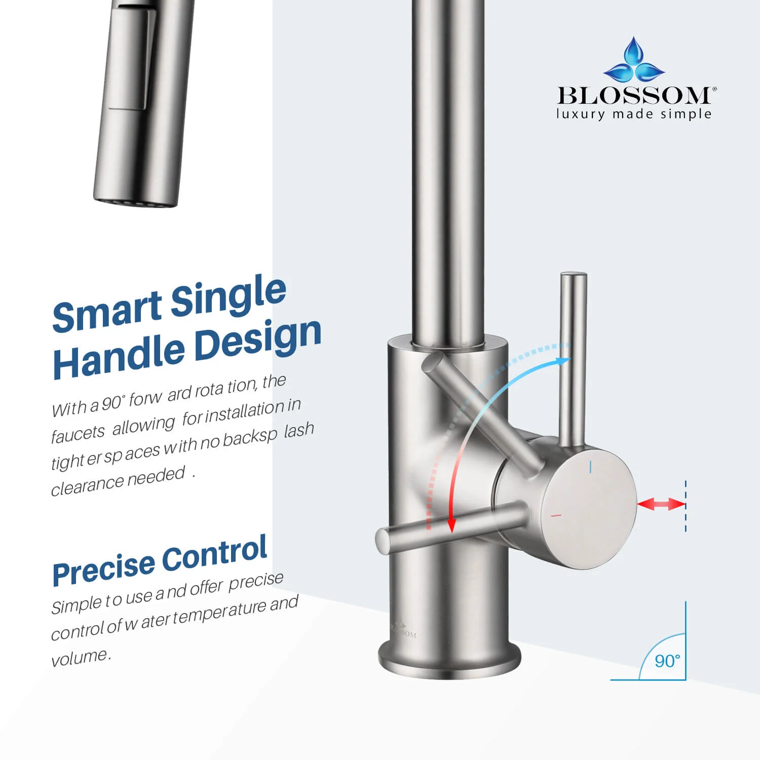 Blossom Single Handle Pull Down Kitchen Faucet – F01 206 - Image 22