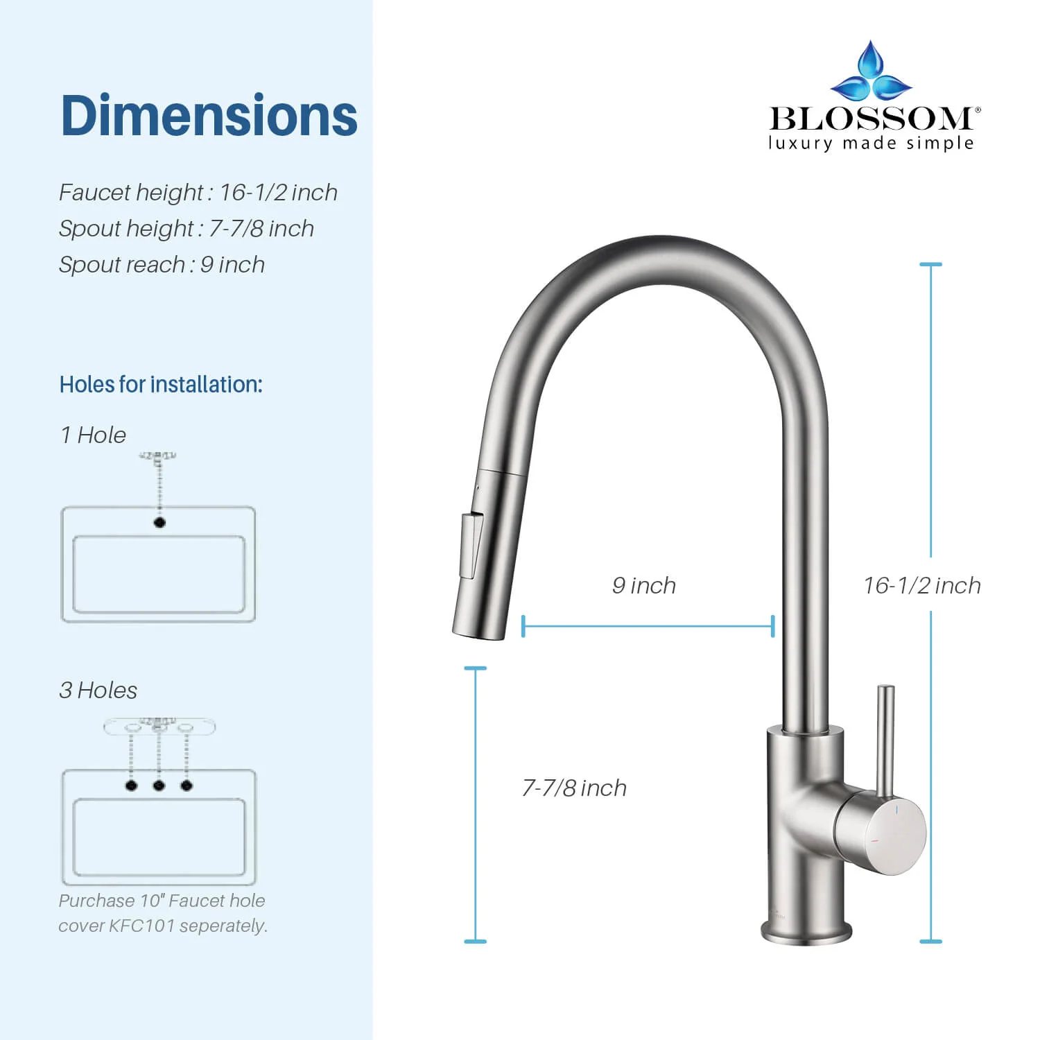 Blossom Single Handle Pull Down Kitchen Faucet – F01 206 - Image 26