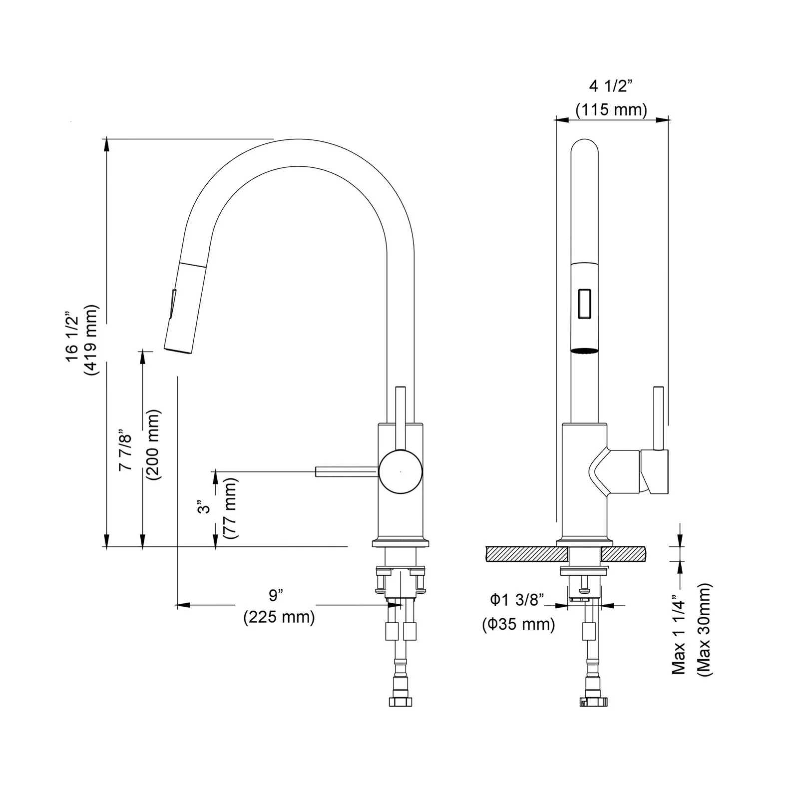 Blossom Single Handle Pull Down Kitchen Faucet – F01 206 - Image 30