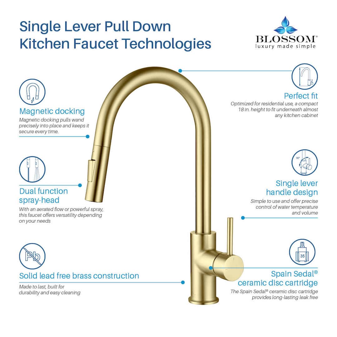 Blossom Single Handle Pull Down Kitchen Faucet – F01 206 - Image 50