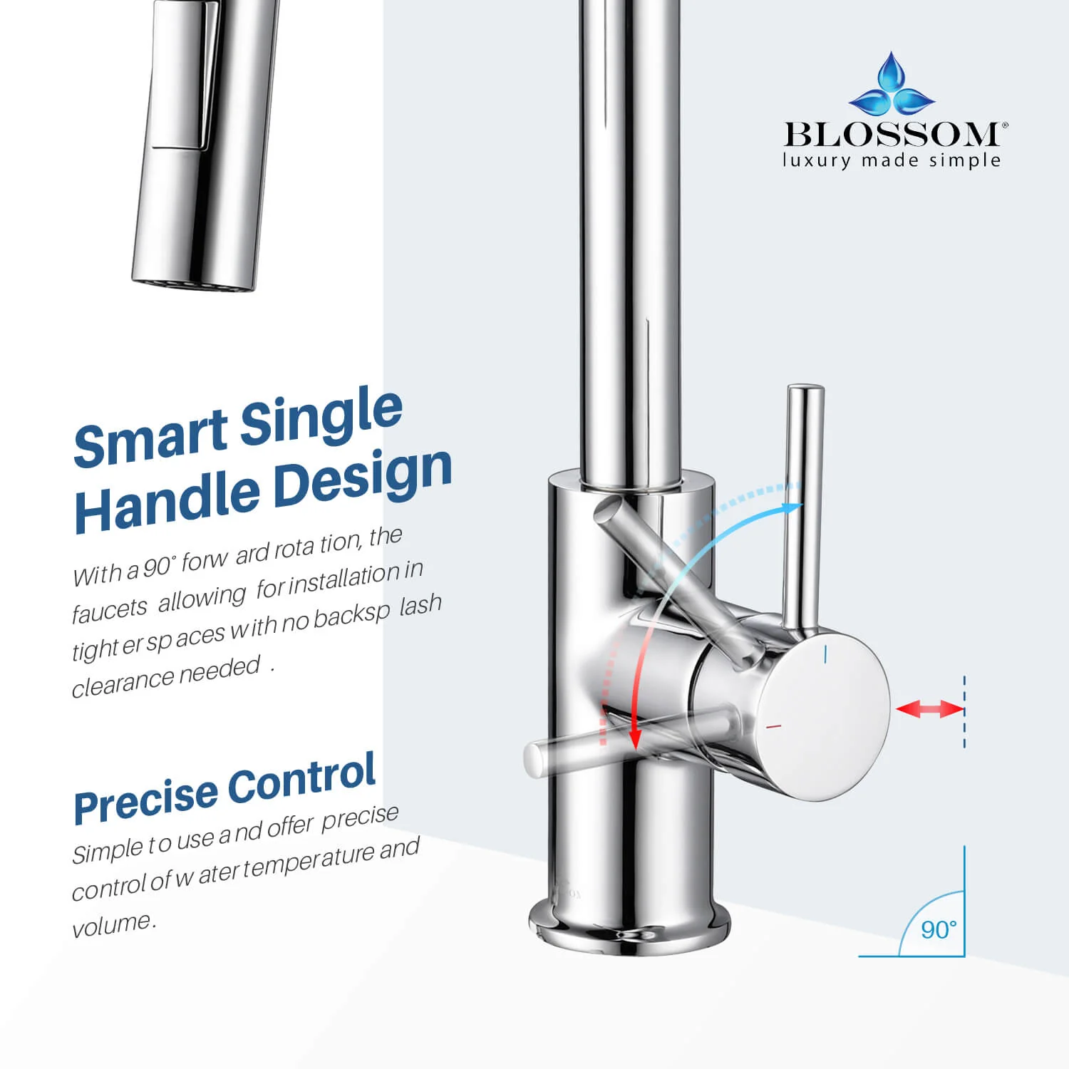 Blossom Single Handle Pull Down Kitchen Faucet – F01 206 - Image 6