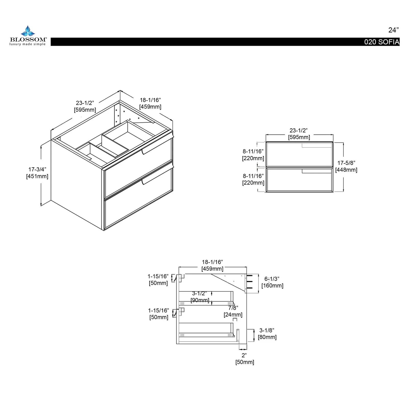 Blossom Sofia 24 Inch Bathroom Vanity - Image 7