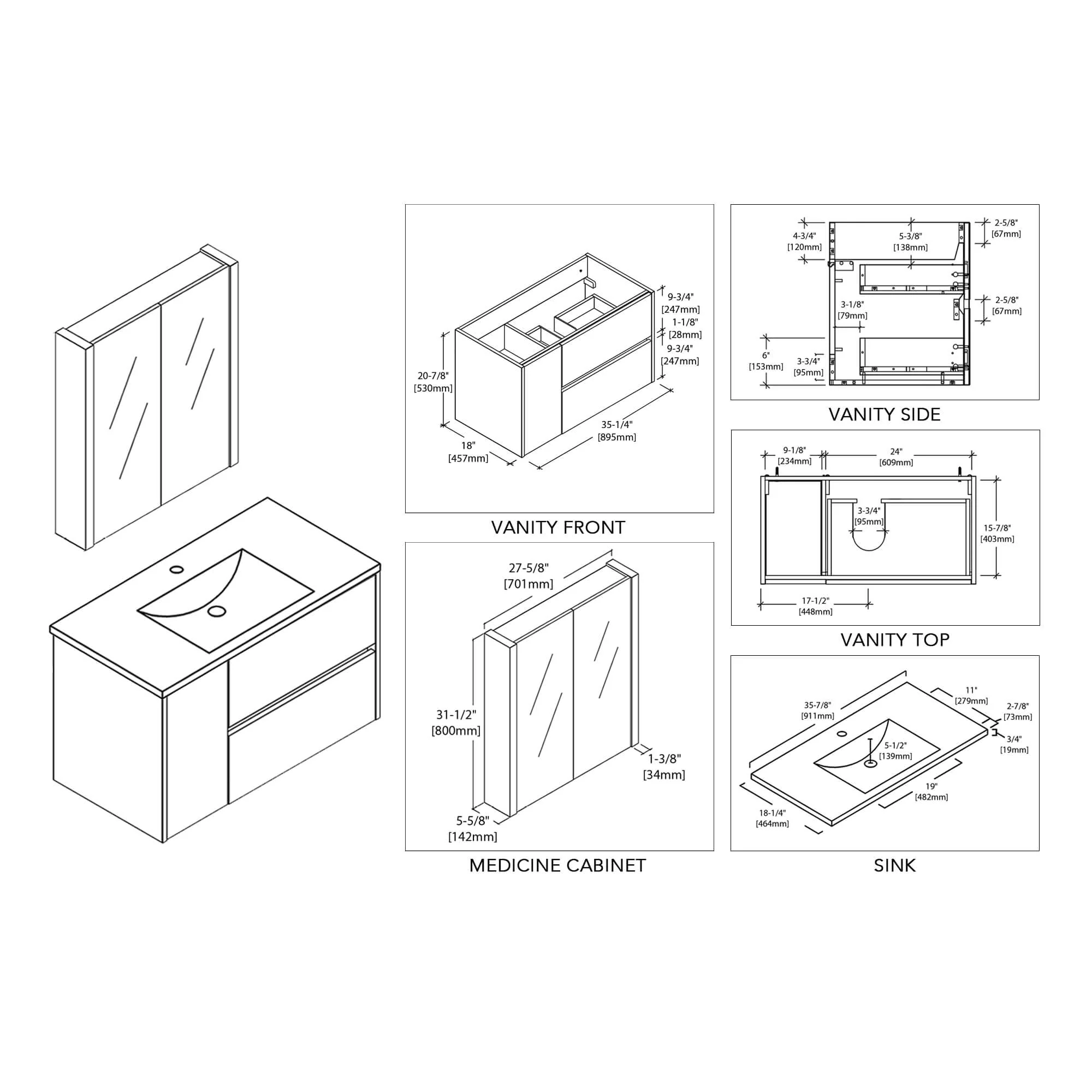 Blossom Valencia 36 Inch Bathroom Vanity - Image 18