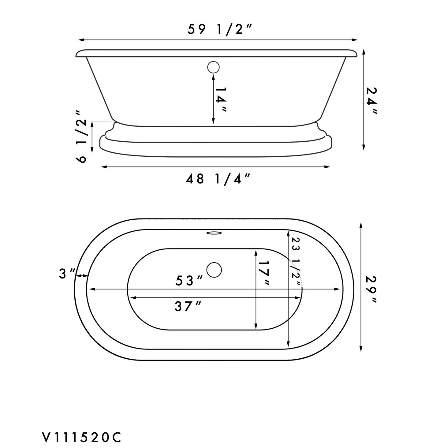 Cambridge Plumbing Acrylic Double Ended Clawfoot Soaking Tub and Complete Brushed Nickel Plumbing Package ADE-398684-PKG-BN-NH - Image 2