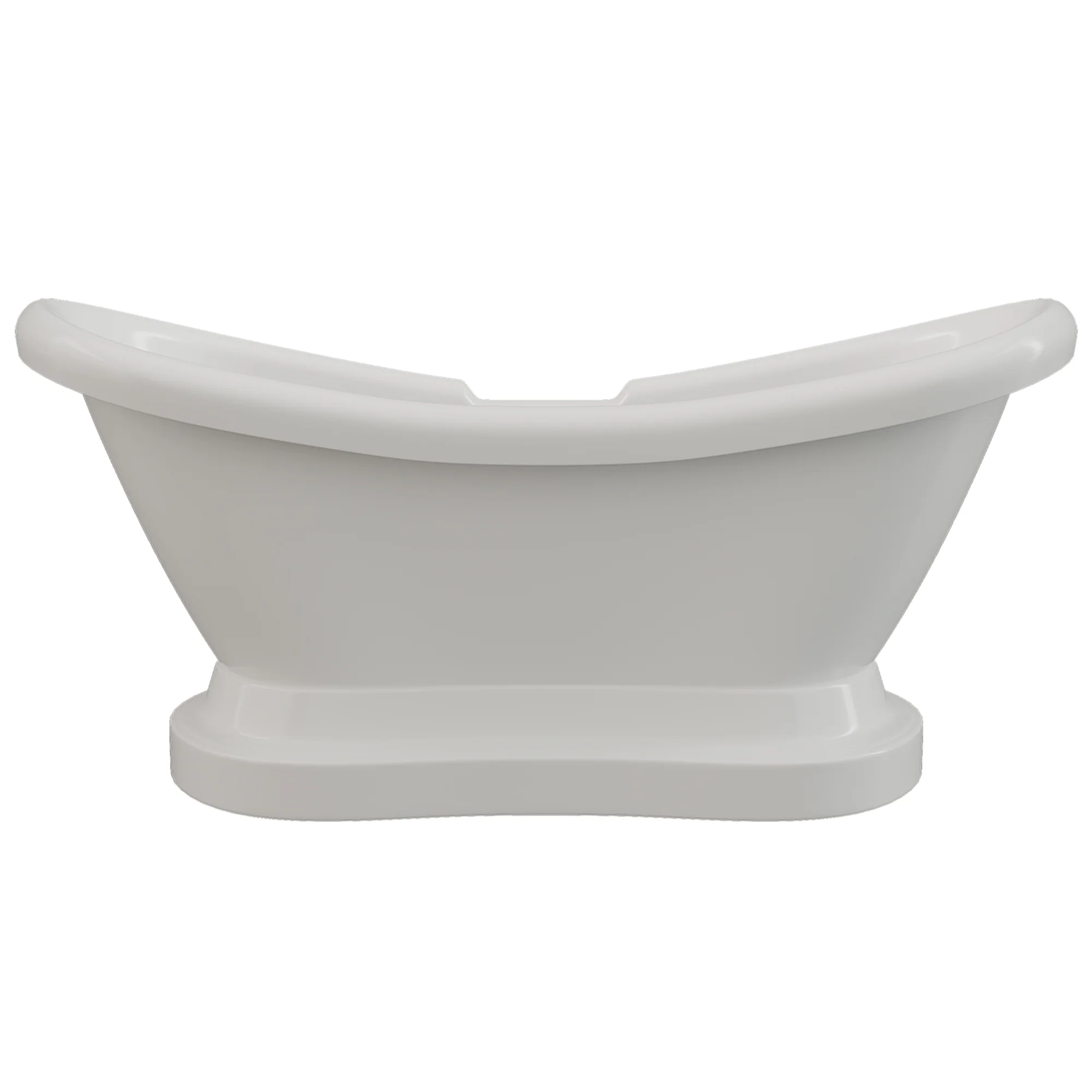 Cambridge Plumbing Acrylic Double Slipper Pedestal Soaking Tub with Faucet Drillings ADES-PED-DH