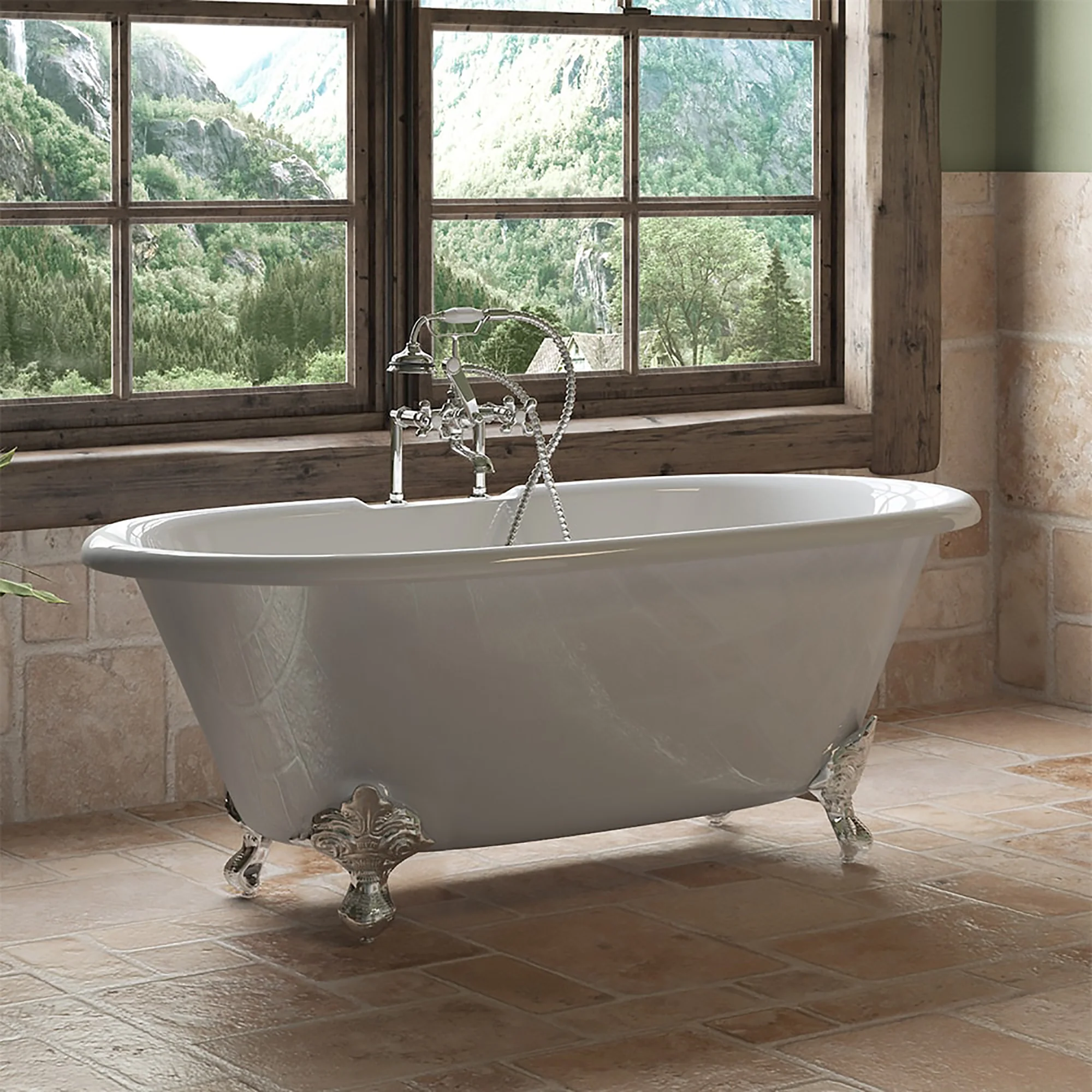 Cambridge Plumbing Cast Iron Double Ended Clawfoot Tub 60" X 30"