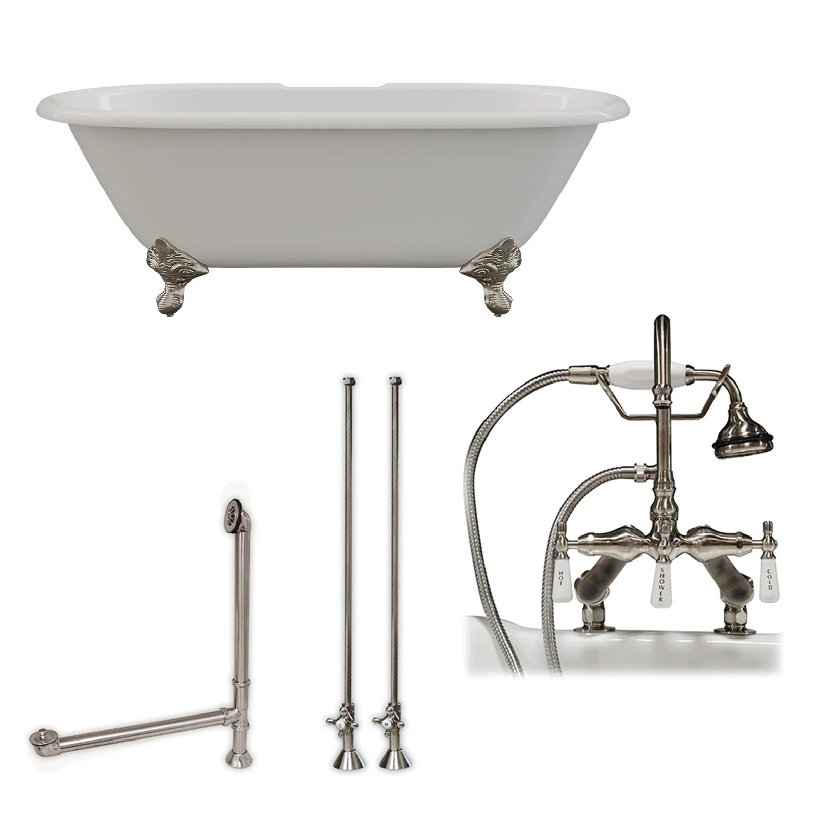 Cambridge Plumbing Cast Iron Double Ended Clawfoot Tub 60" X 30" - Image 2