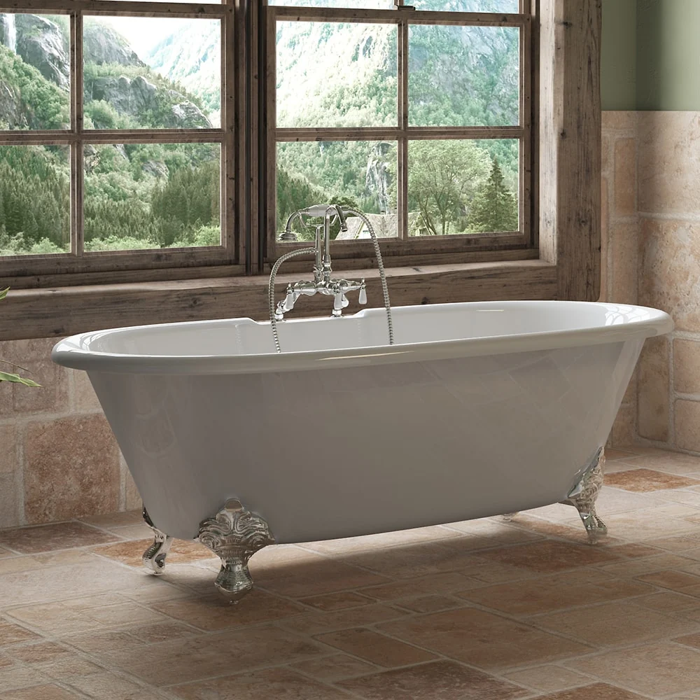 Cambridge Plumbing Cast Iron Double Ended Clawfoot Tub 67" X 30"