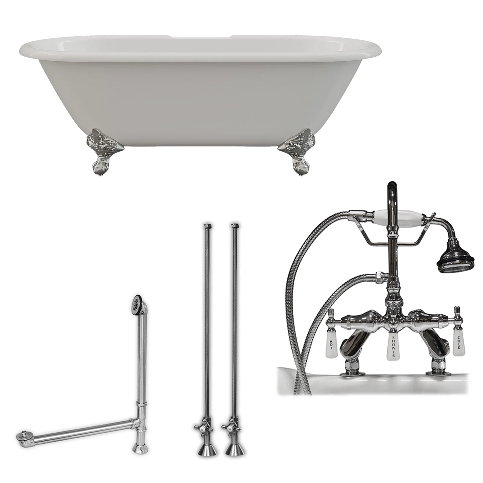 Cambridge Plumbing Cast Iron Double Ended Clawfoot Tub 67" X 30" - Image 2