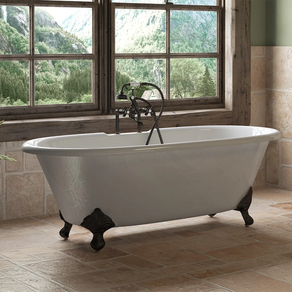 Cambridge Plumbing Cast Iron Double Ended Clawfoot Tub 67" X 30"