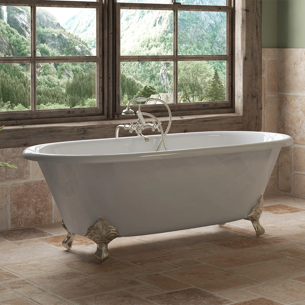 Cambridge Plumbing Cast Iron Double Ended Clawfoot Tub 67" X 30"