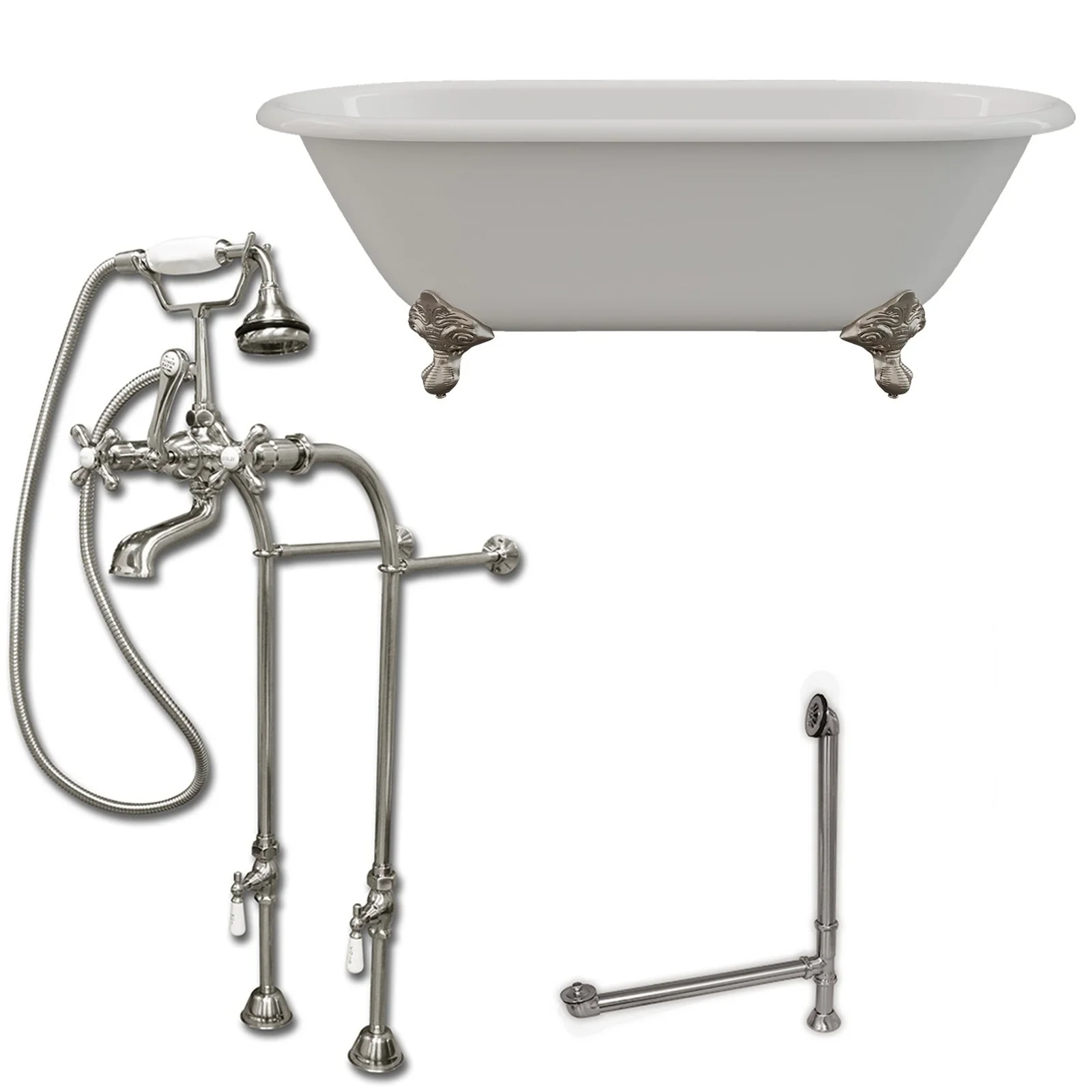 Cambridge Plumbing Cast Iron Double Ended Clawfoot Tub 67" X 30" - Image 2