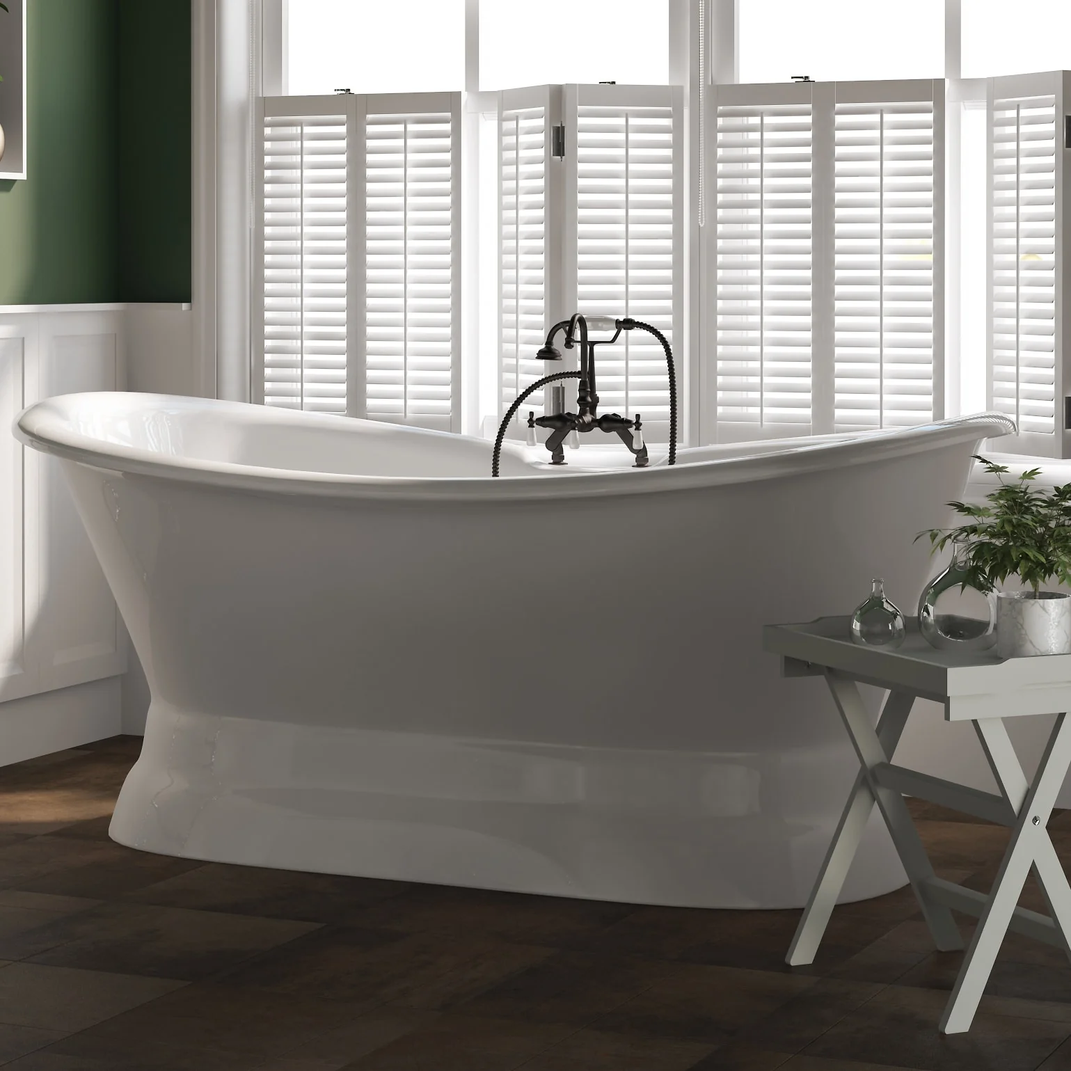 Cambridge Plumbing Cast Iron Double Ended Slipper Tub 71" X 30"
