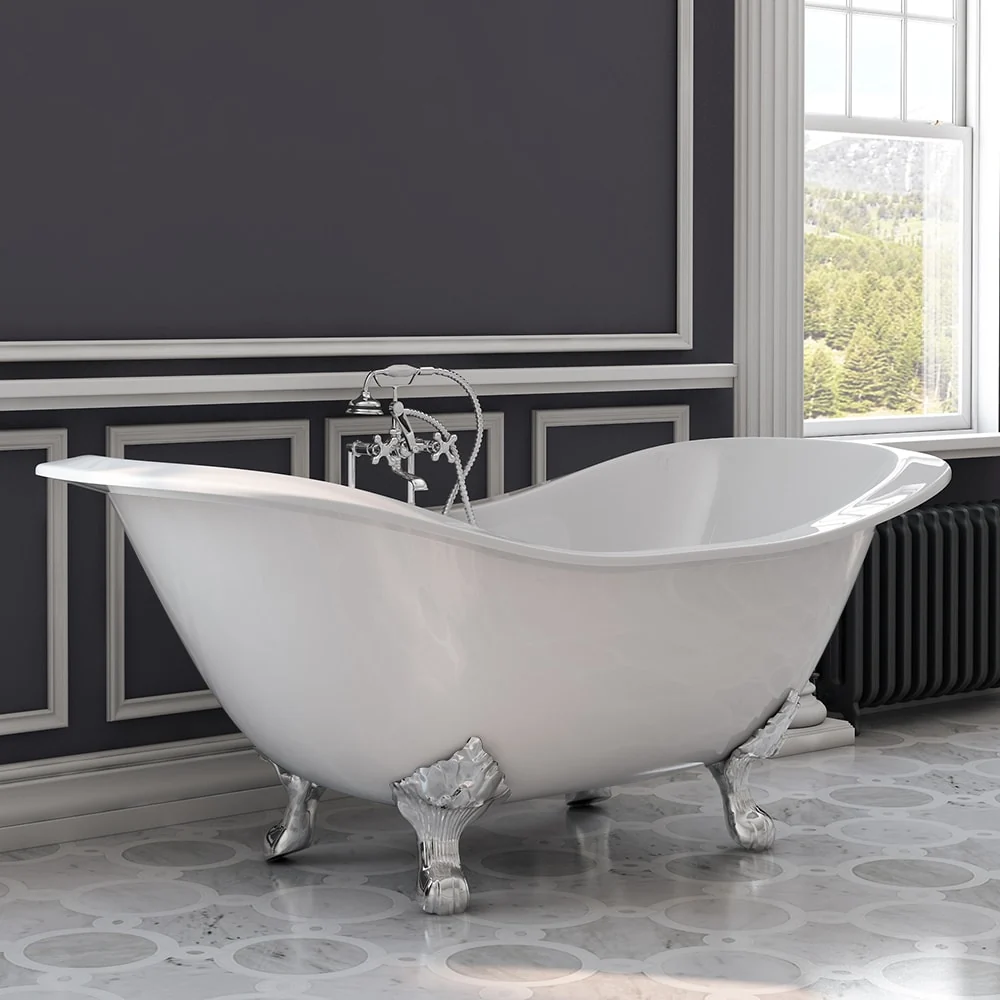 Cambridge Plumbing Cast Iron Double Ended Slipper Tub 71" X 30" - Image 2