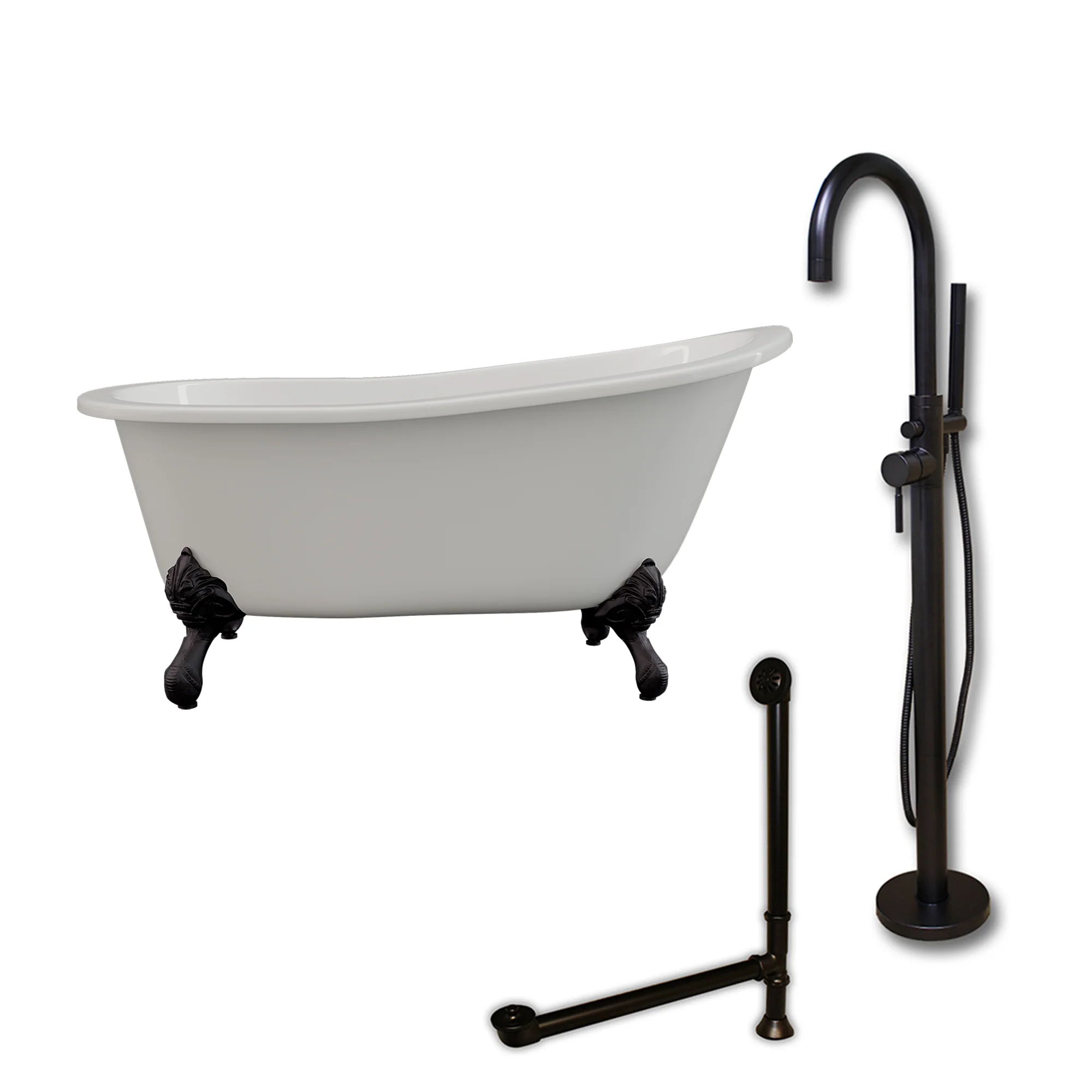 Cambridge Plumbing Cast Iron Slipper Clawfoot Tub 61" X 30"