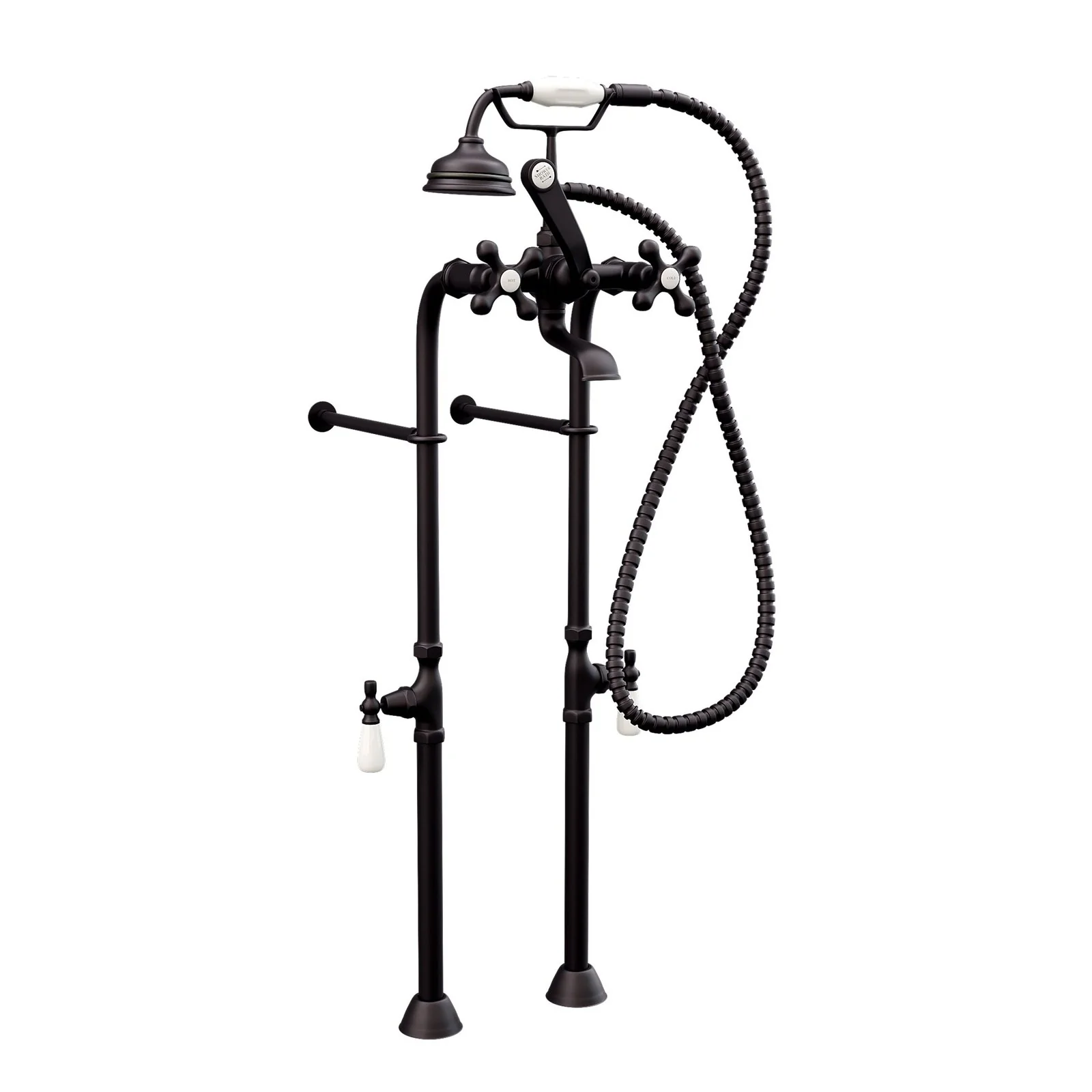 Cambridge Plumbing Clawfoot Tub Freestanding British Telephone Faucet & Hand Held Shower Combo-Oil Rubbed Bronze CAM398463-ORB