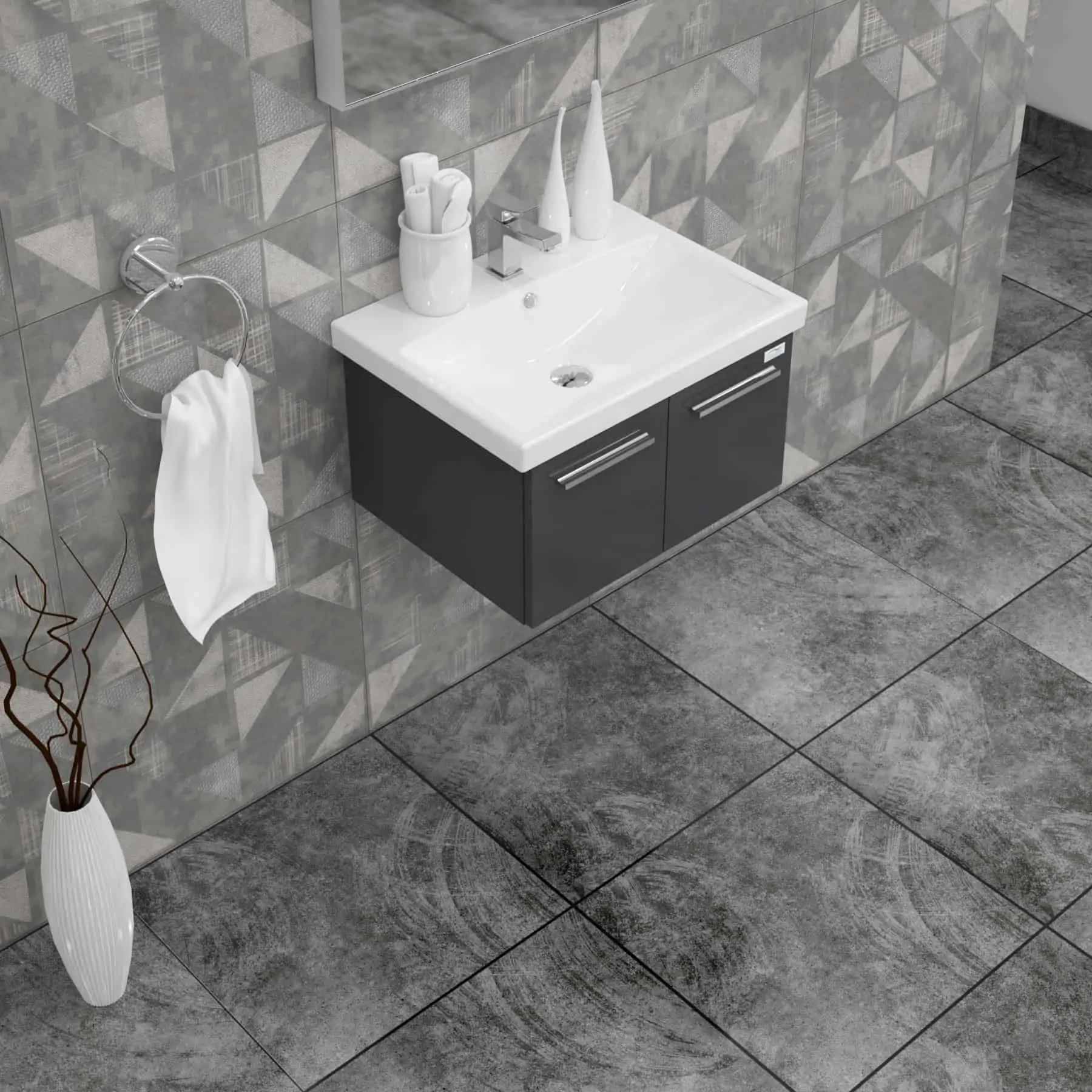Casa Mare Aspe 24" Bathroom Vanity and Ceramic Sink Combo with LED Mirror - Image 10